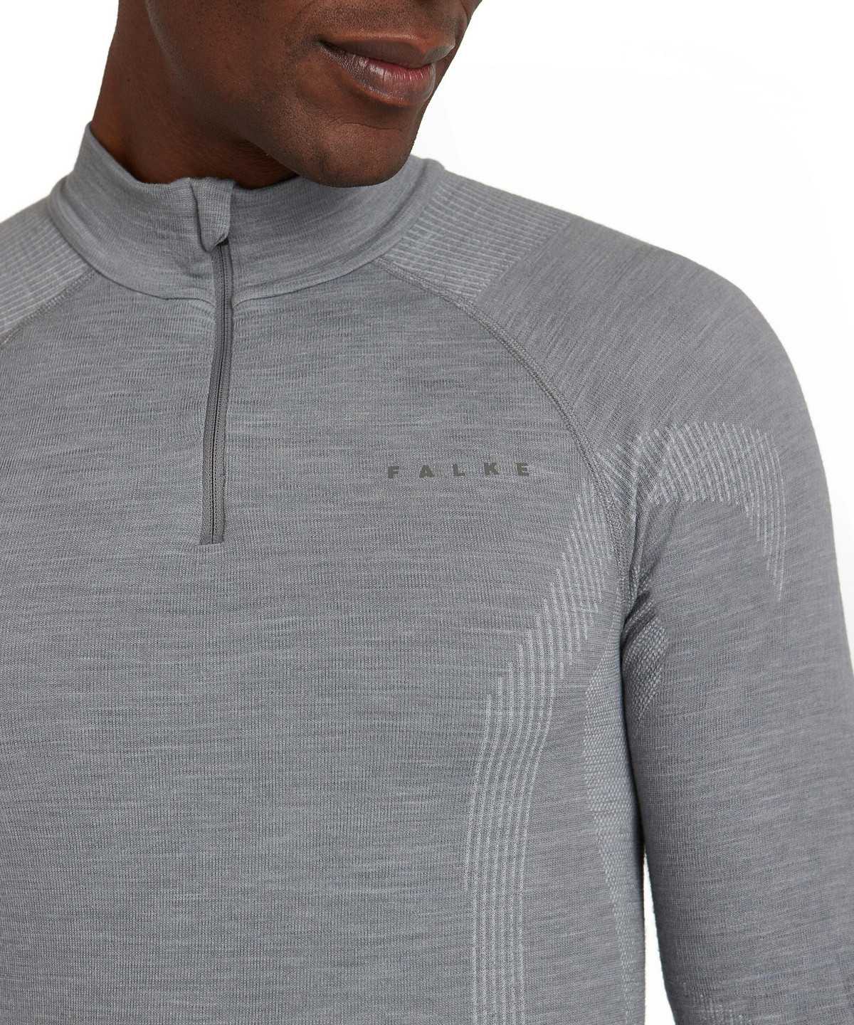 Long Sleeve T-Shirts Falke Long sleeve shirt Wool-Tech Męskie Szare | IJDREO-209