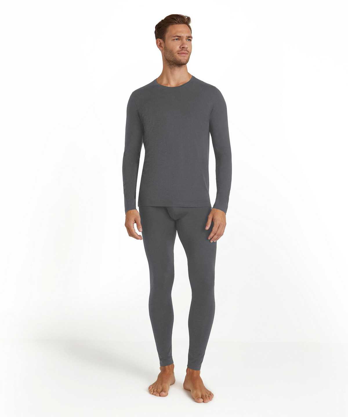 Long Sleeve T-Shirts Falke Long sleeve shirt Round-neck Daily ClimaWool Męskie Szare | FIBMXD-825