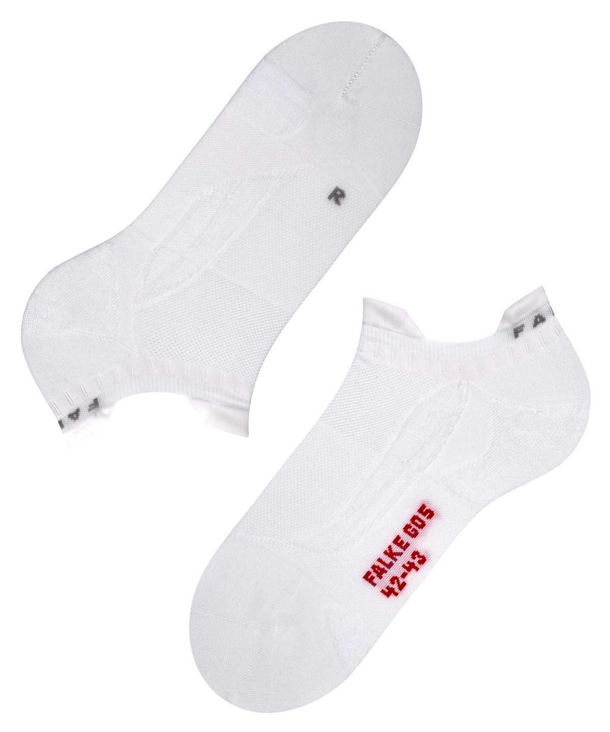 No Show Socks Falke GO5 Invisible Golf Invisibles Męskie Białe | NDBQEK-721