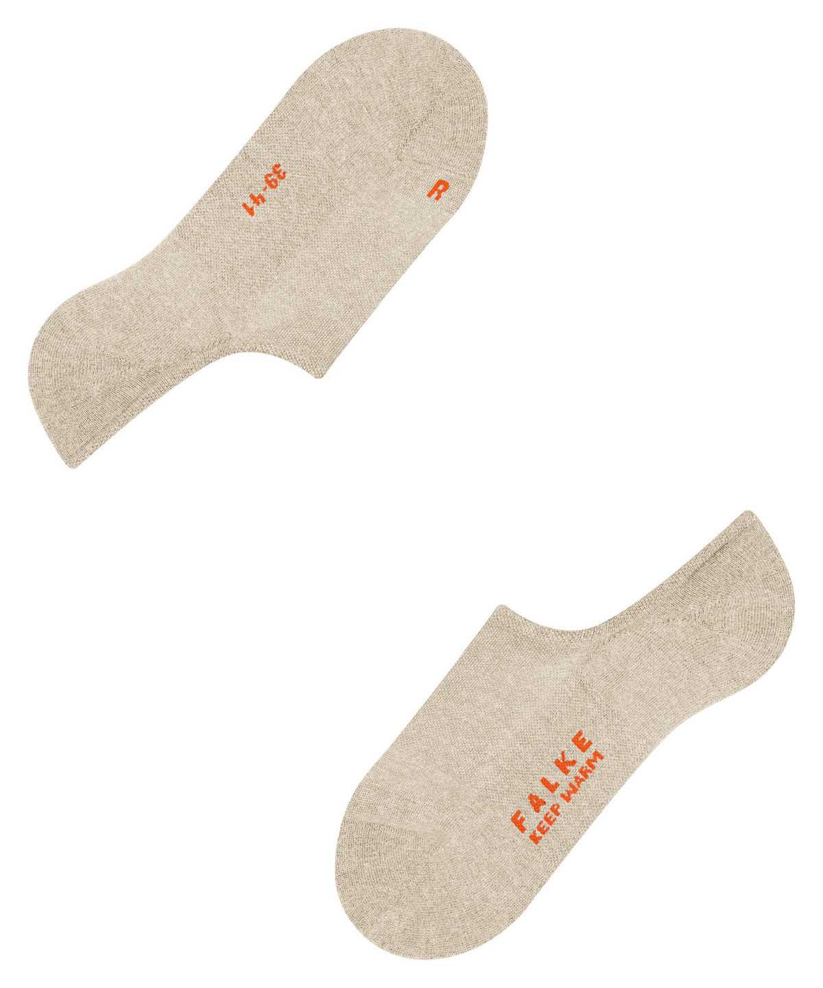 No Show Socks Falke Keep Warm Invisibles Męskie Beżowe | SKLBFM-759