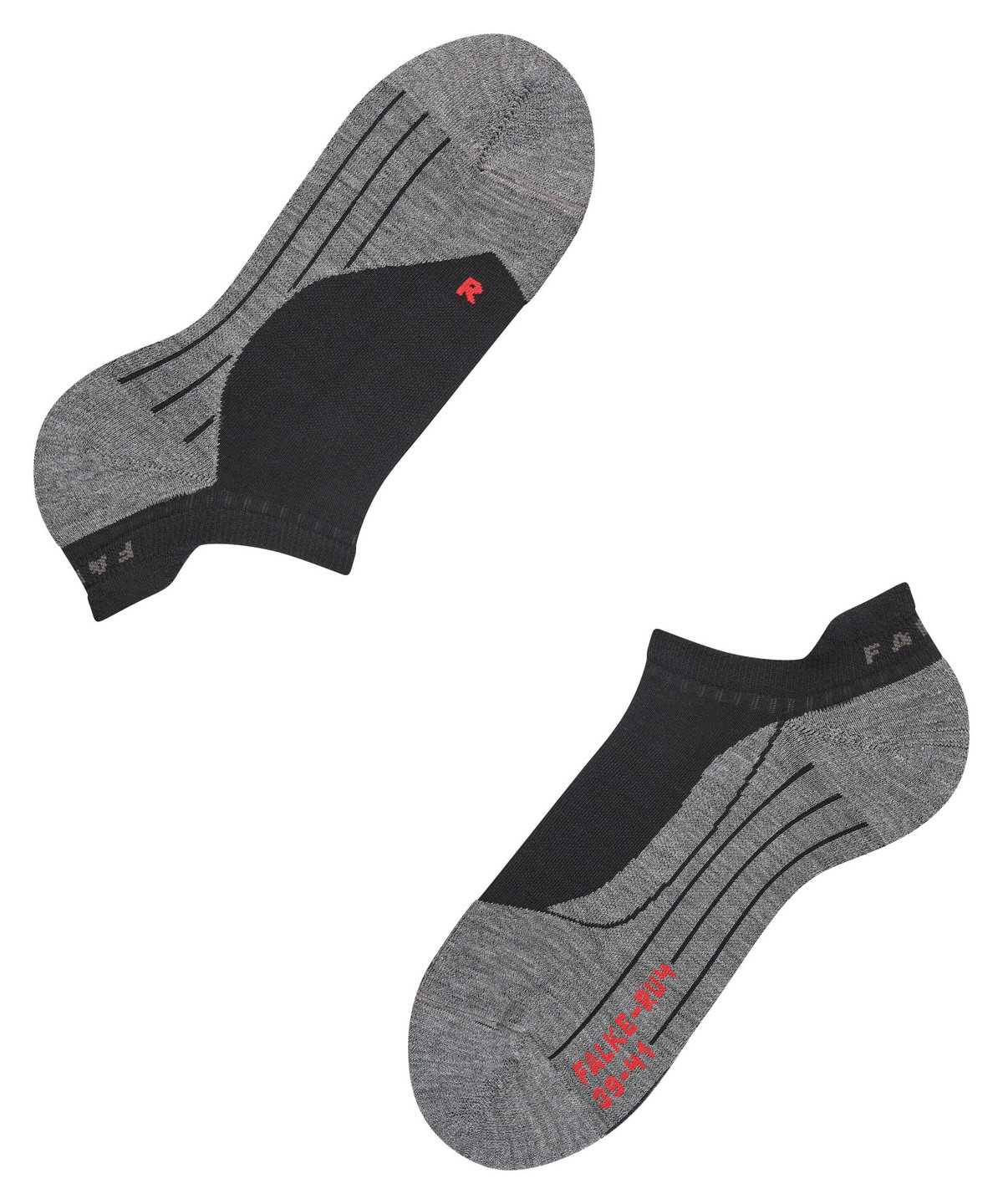 No Show Socks Falke RU4 Endurance Invisible Running Invisibles Męskie Czarne | YAGZNH-382