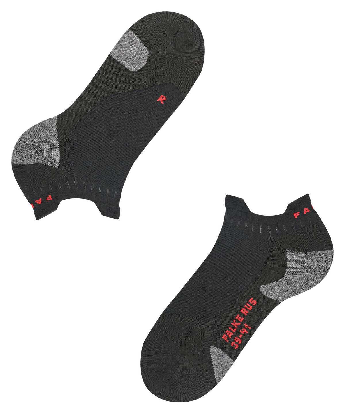 No Show Socks Falke RU5 Race Invisible Running Invisibles Męskie Czarne | EMTRNW-690