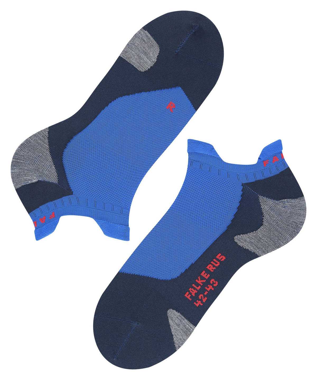 No Show Socks Falke RU5 Race Invisible Running Invisibles Męskie Niebieskie | RPBCEG-486