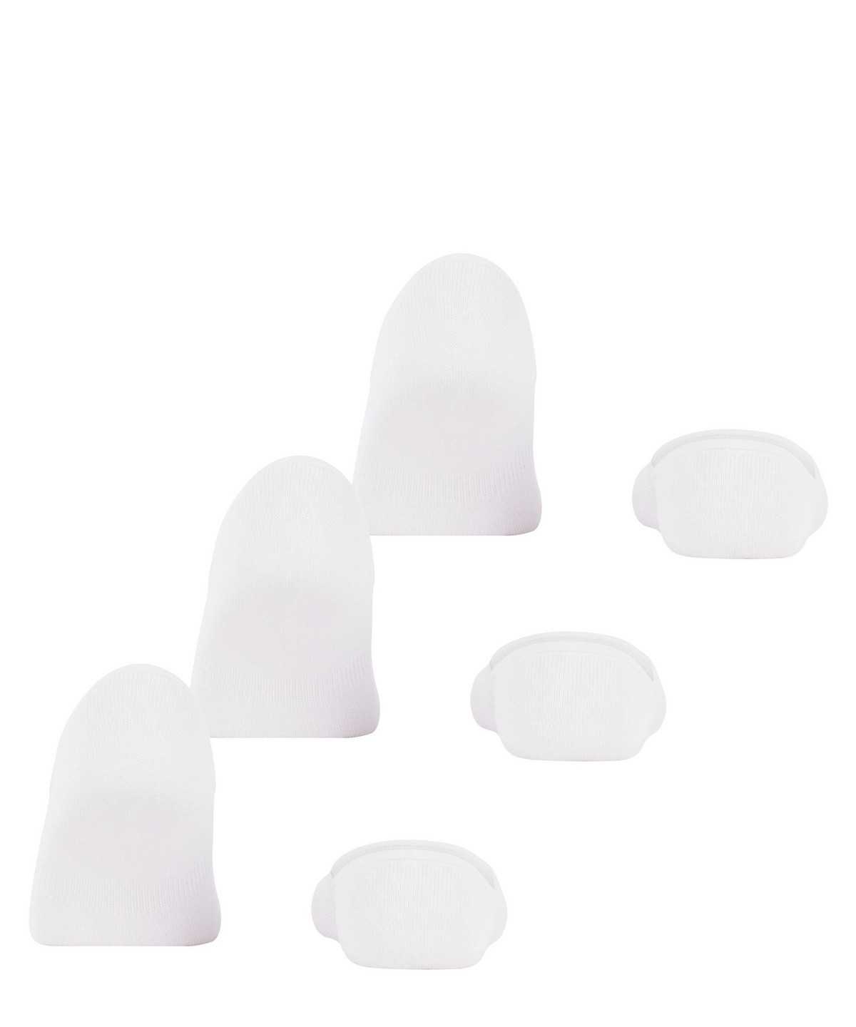 No Show Socks Falke Step 3-Pack Invisibles Damskie Białe | PLROHB-013