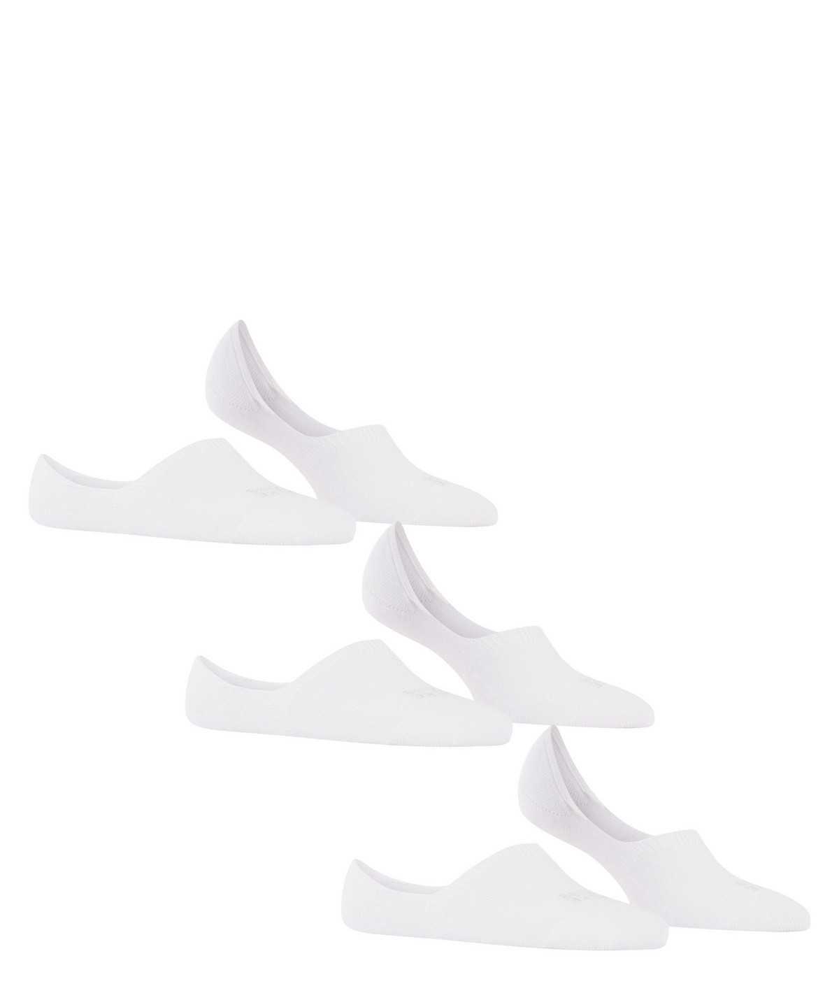 No Show Socks Falke Step 3-Pack Invisibles Damskie Białe | PLROHB-013