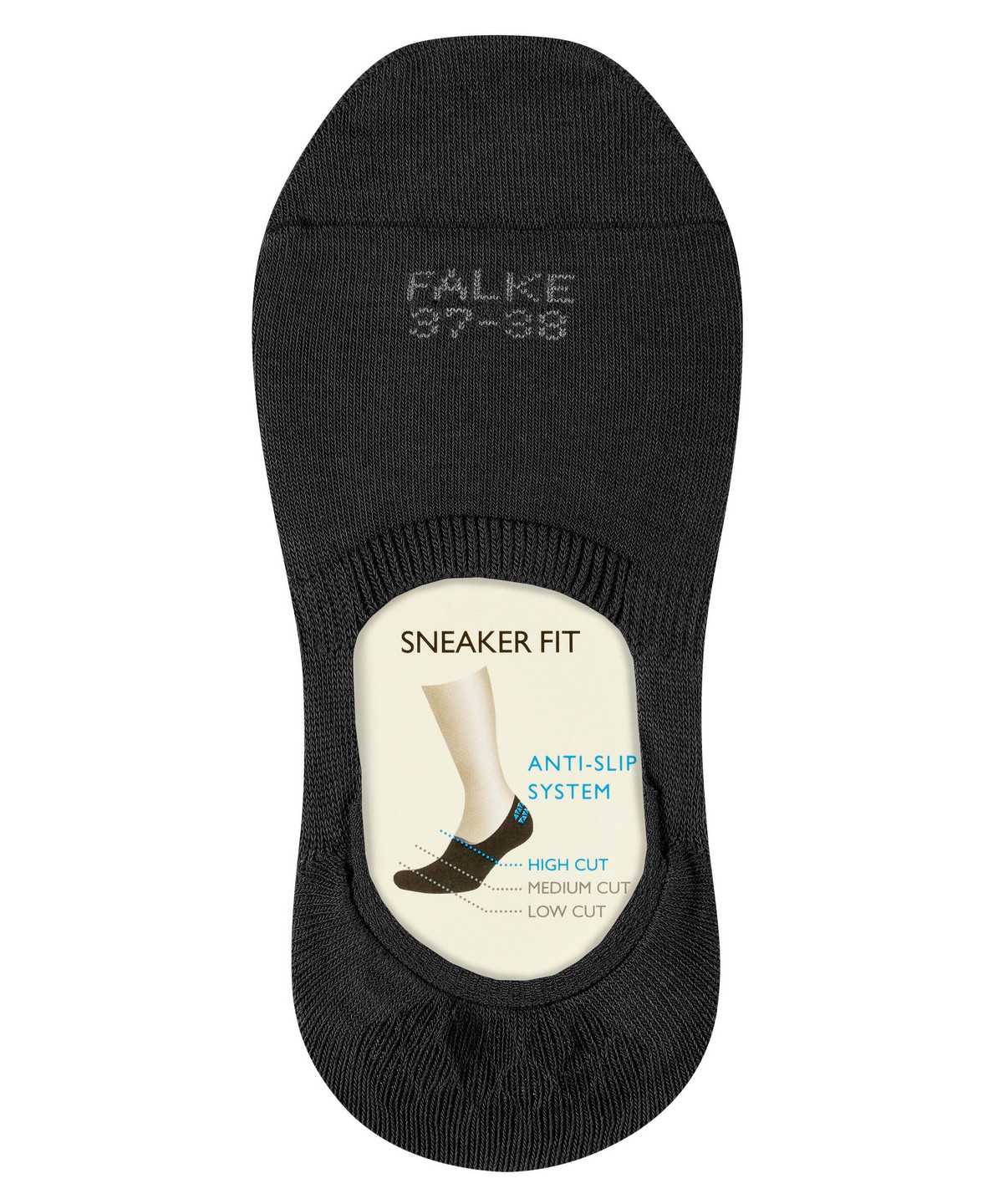 No Show Socks Falke Step High Cut Invisibles Damskie Czarne | MSCYLP-124