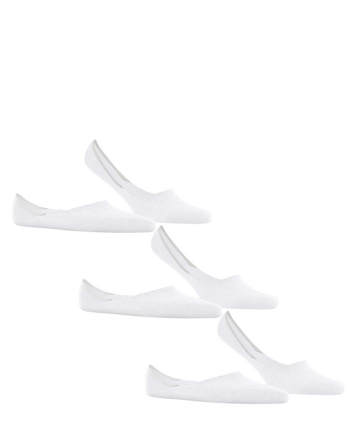 No Show Socks Falke Step Medium Cut 3-Pack Invisibles Męskie Białe | XOZNFA-946