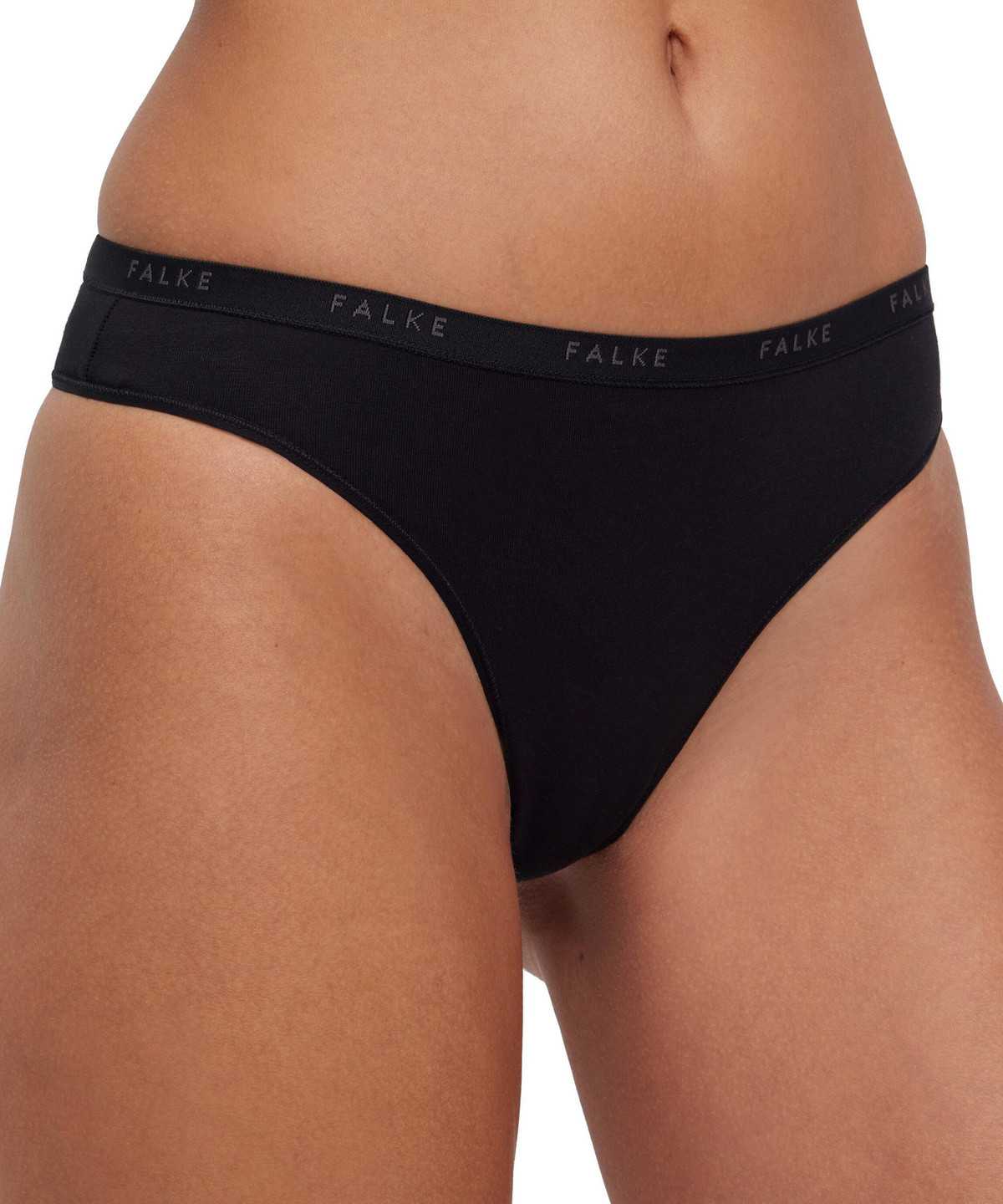 Panties & Slips Falke 2-Pack Thong Daily Comfort Damskie Czarne | YAFWBQ-845