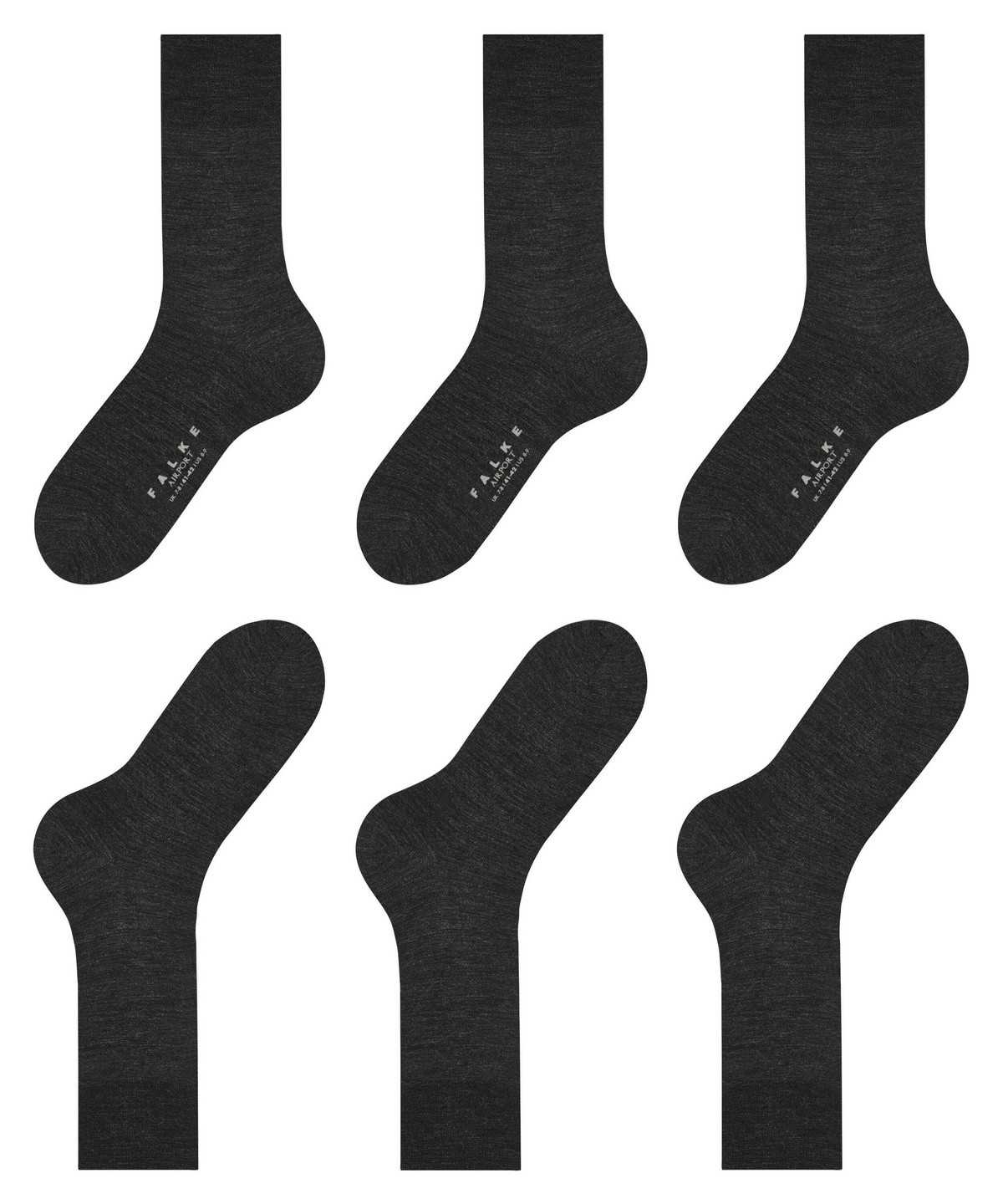 Skarpetki Falke Airport 3-Pack Socks Męskie Szare | XPGFLC-028