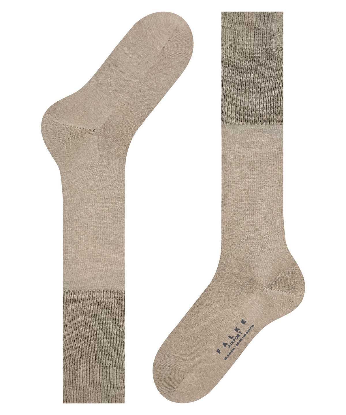 Skarpetki Falke Airport Knee-high Socks Męskie Beżowe | JUOMHD-804