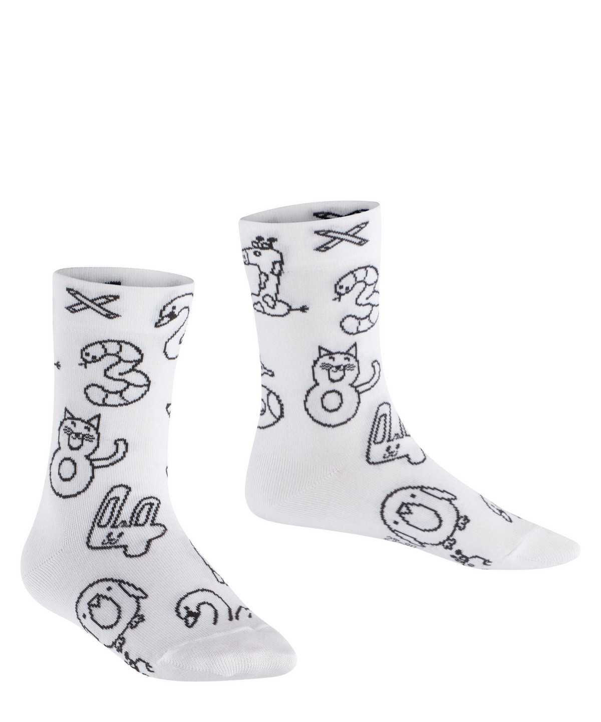 Skarpetki Falke Animal Number Paint Set Socks Dziecięce Białe | VOUQHE-129