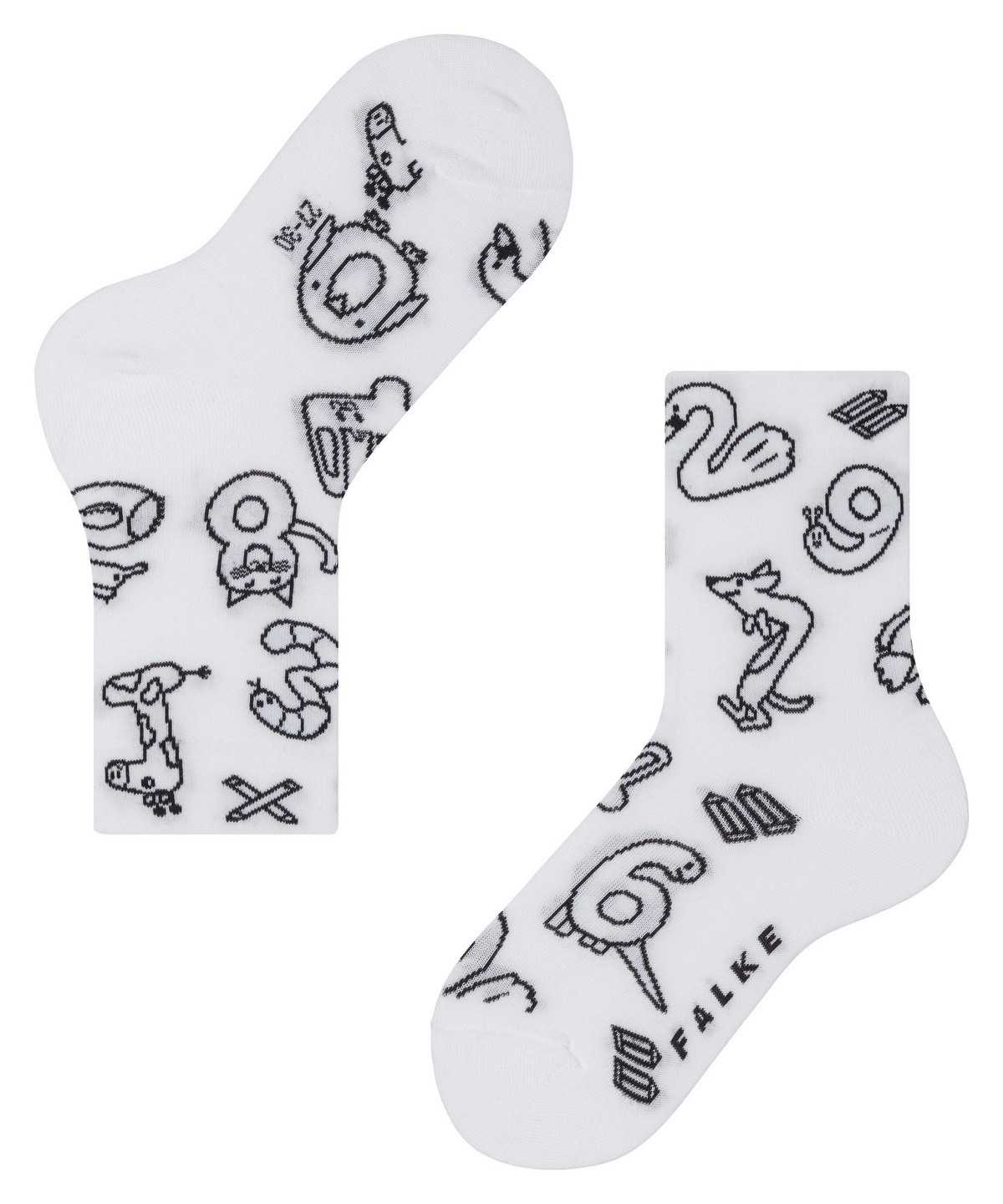 Skarpetki Falke Animal Number Paint Set Socks Dziecięce Białe | VOUQHE-129