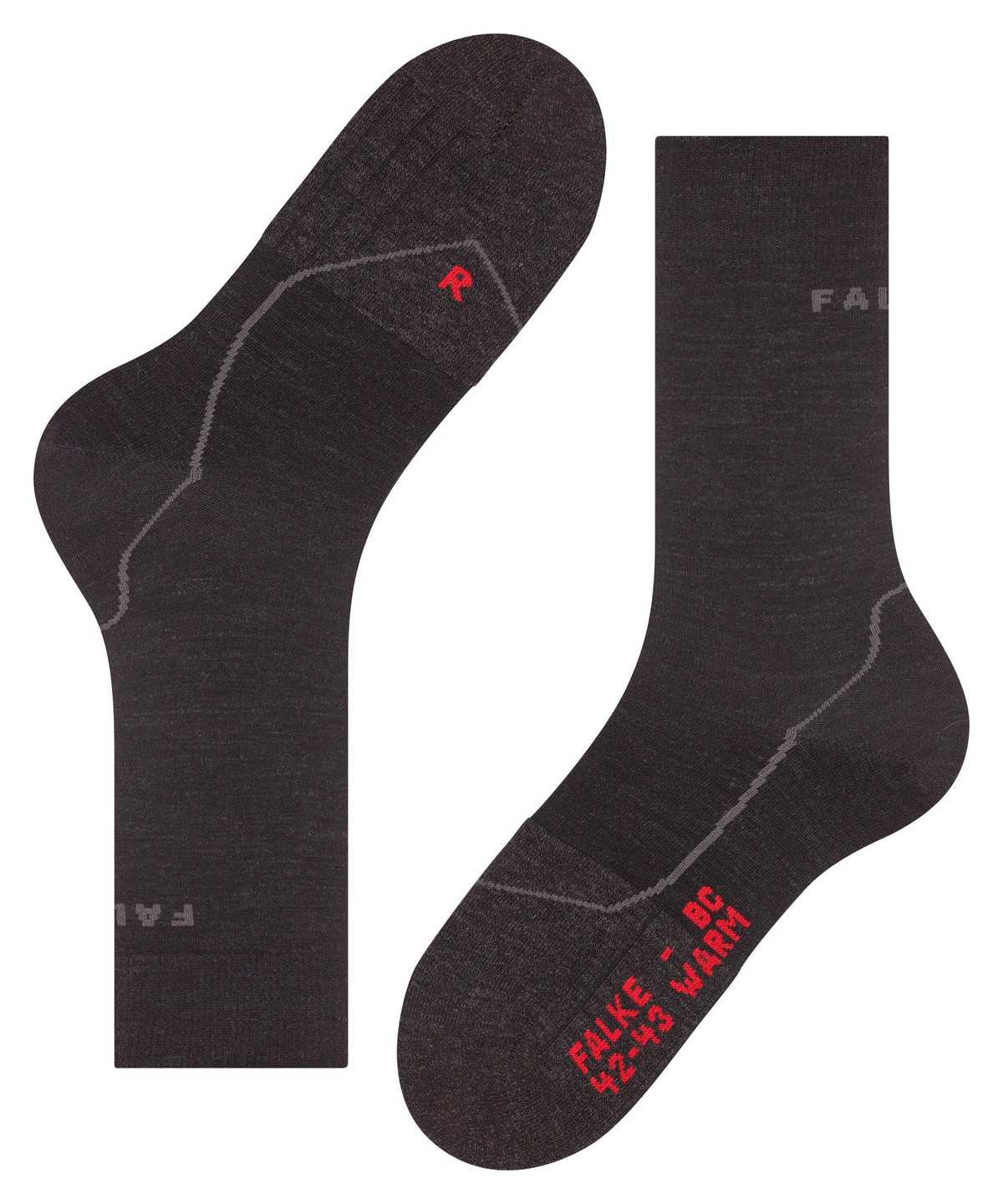 Skarpetki Falke BC Warm Biking Socks Męskie Czarne | JSDXLI-607