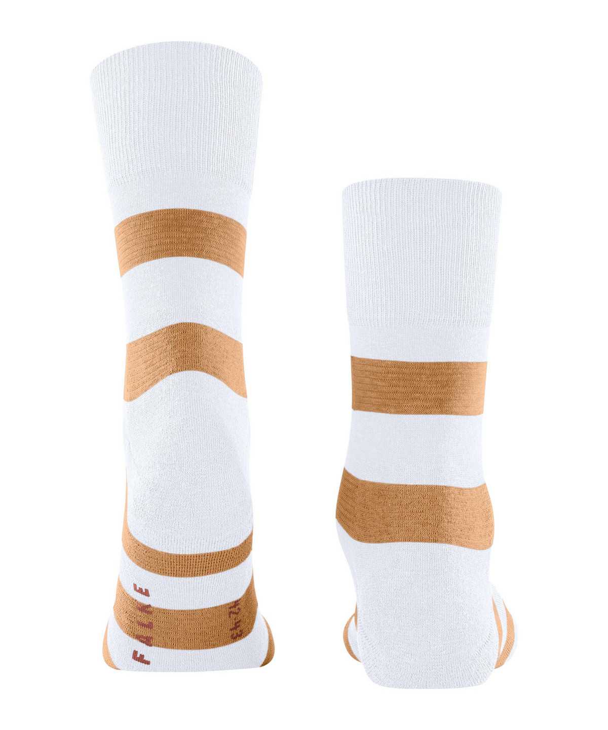 Skarpetki Falke Block Stripe Socks Damskie Białe | SJTKFP-805