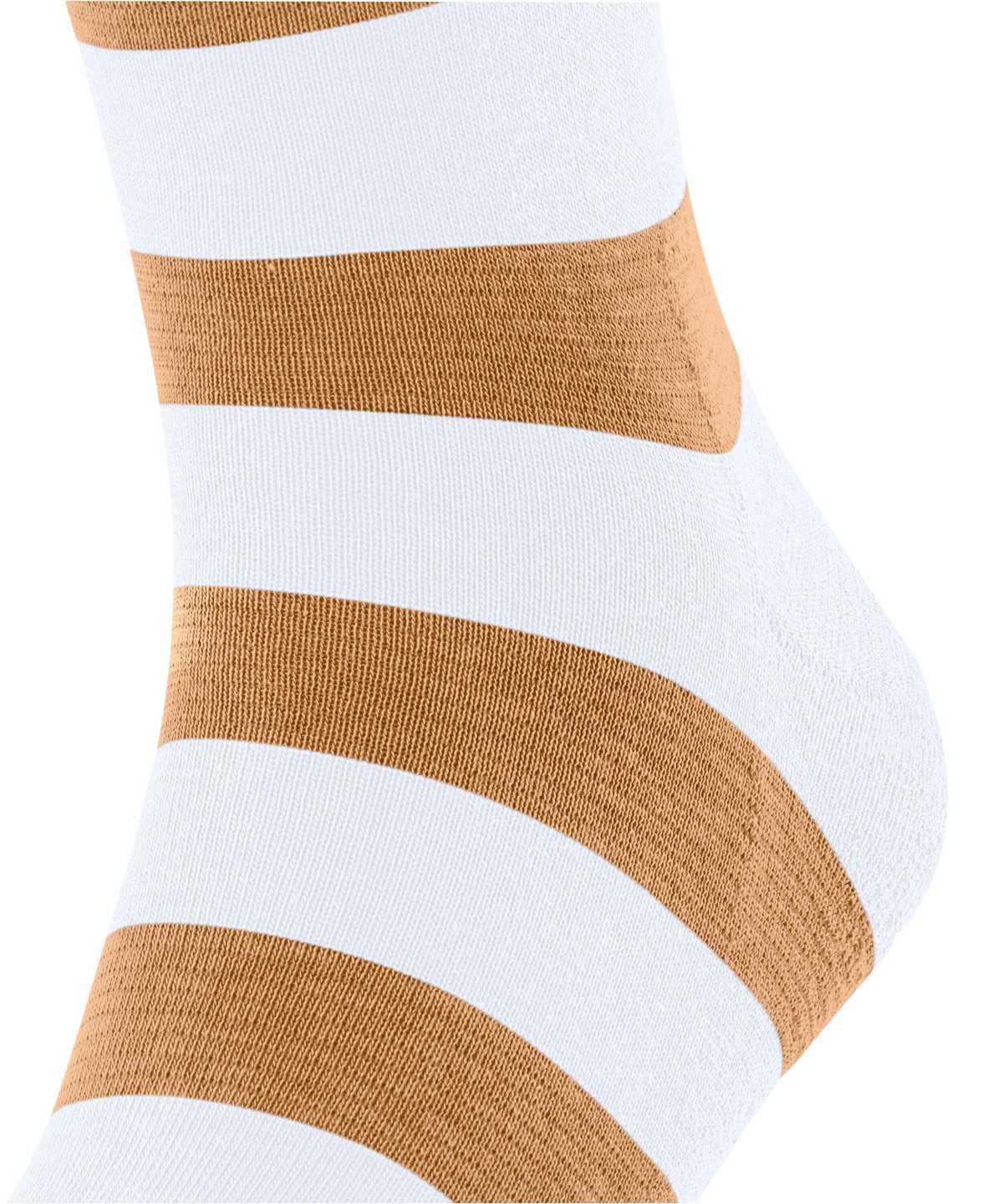 Skarpetki Falke Block Stripe Socks Damskie Białe | SJTKFP-805