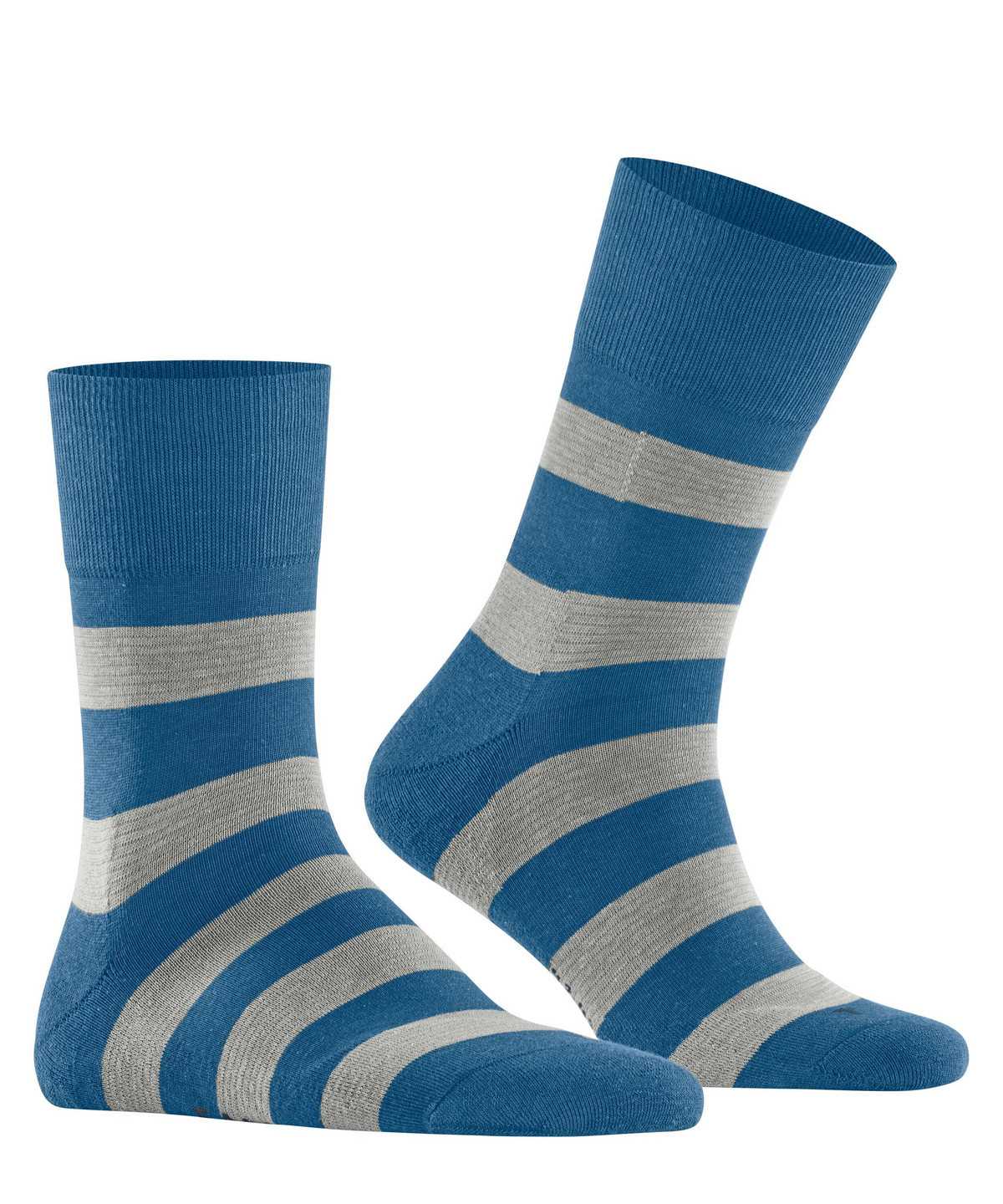 Skarpetki Falke Block Stripe Socks Damskie Niebieskie | NEHQCM-349