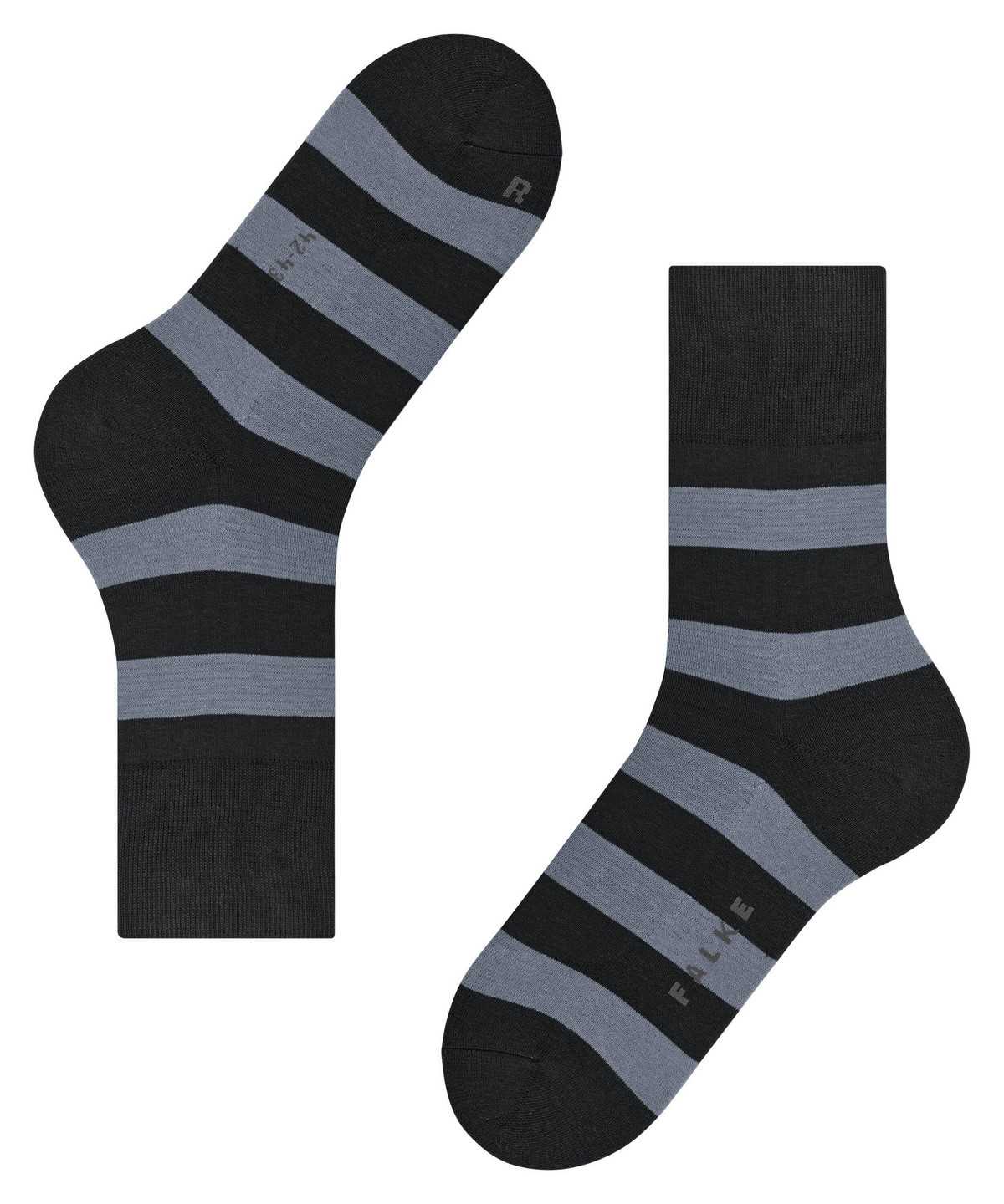 Skarpetki Falke Block Stripe Socks Damskie Czarne | QTLVGO-964