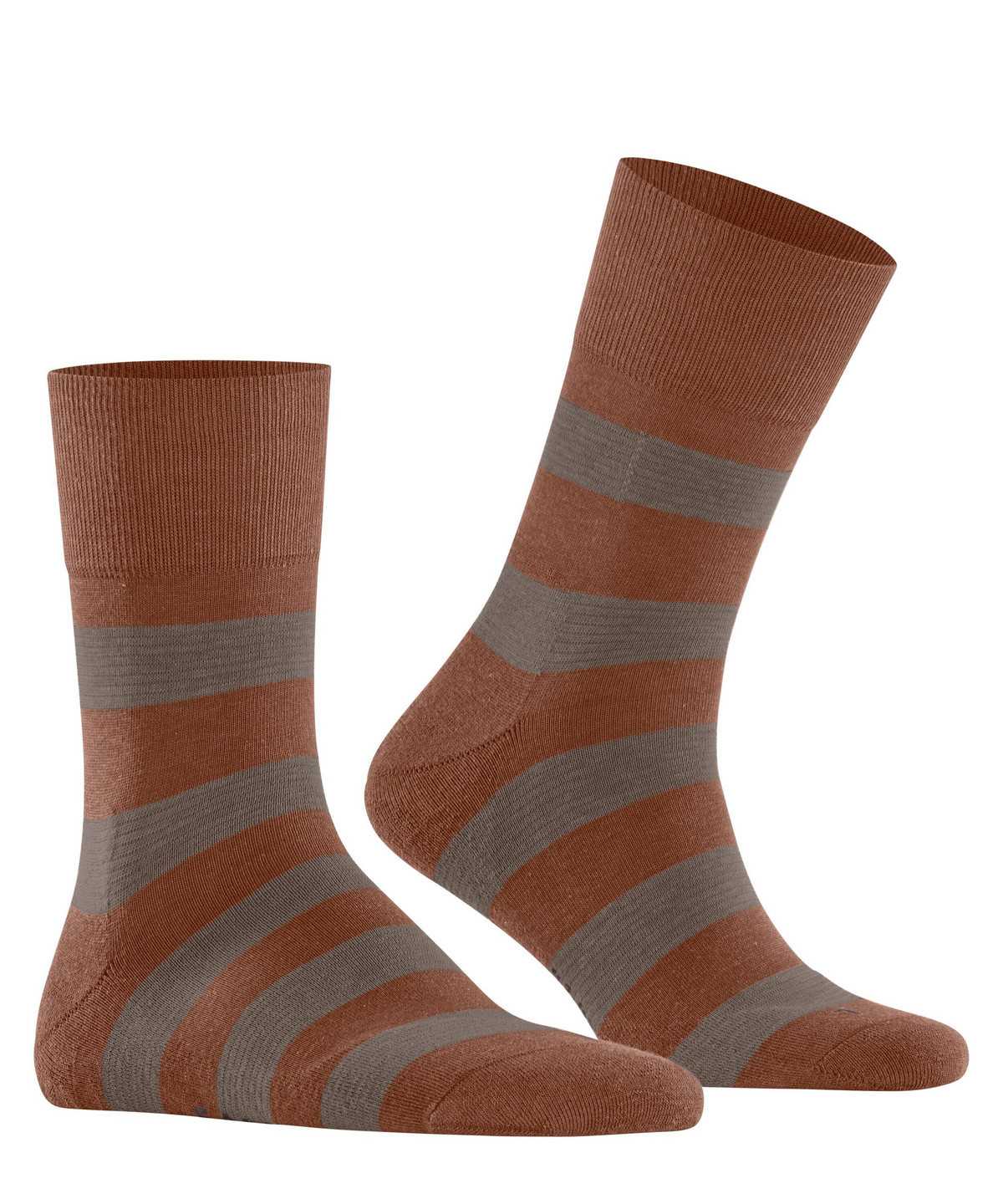 Skarpetki Falke Block Stripe Socks Damskie Brązowe | YFSPBC-762