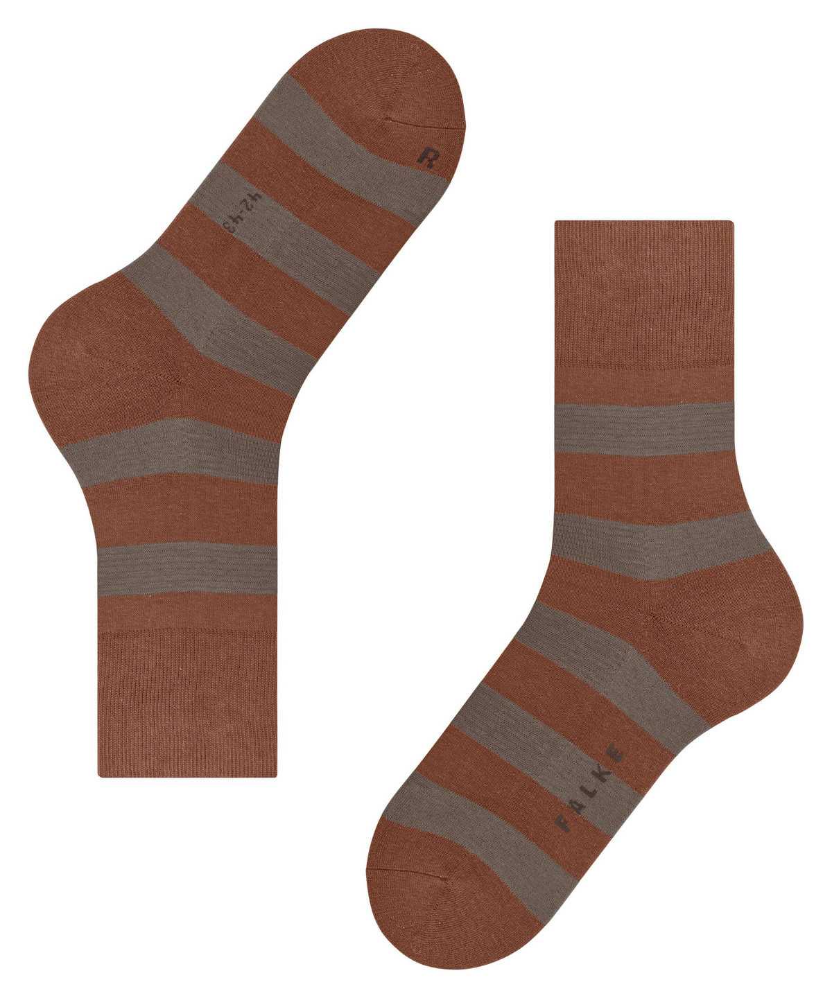 Skarpetki Falke Block Stripe Socks Damskie Brązowe | YFSPBC-762