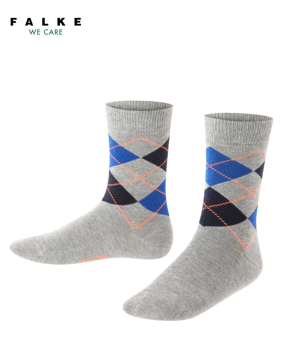 Skarpetki Falke Classic Argyle Socks Dziecięce Szare | OAWQIB-795