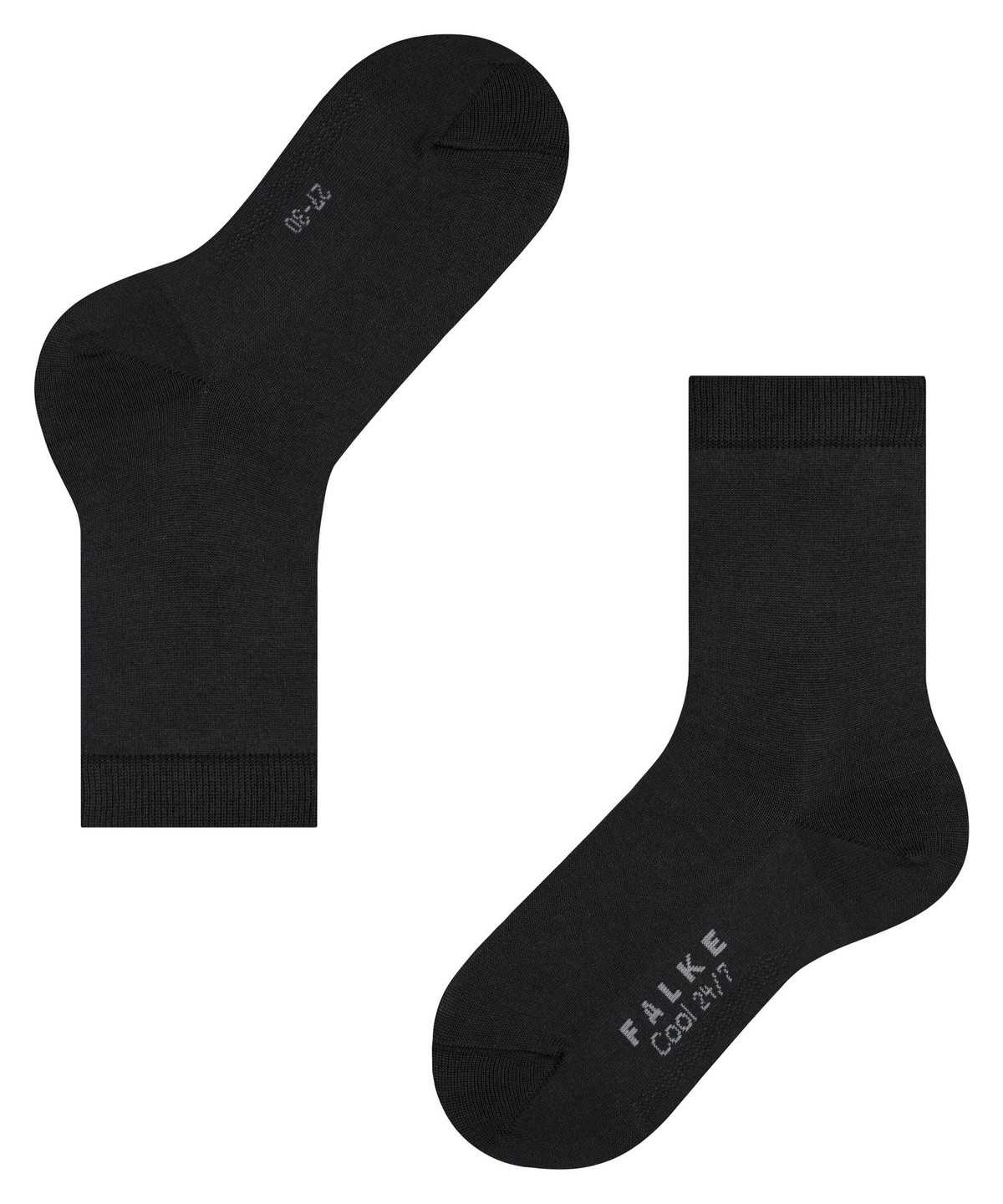 Skarpetki Falke Cool 24/7 Socks Dziecięce Czarne | YNBIEZ-438