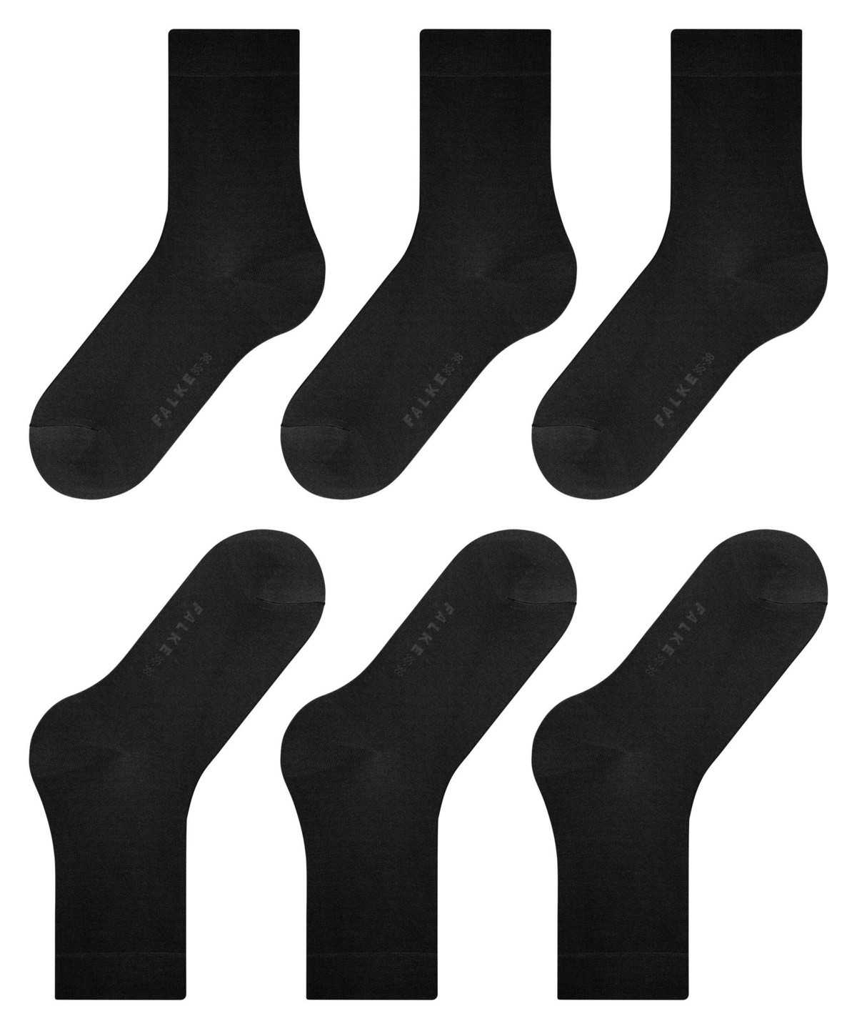 Skarpetki Falke Cotton Touch 3-Pack Socks Damskie Czarne | GLEUFZ-130