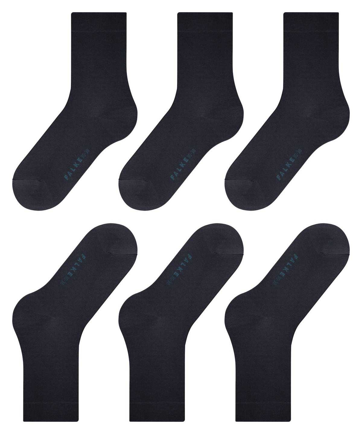 Skarpetki Falke Cotton Touch 3-Pack Socks Damskie Niebieskie | PBTSQO-576