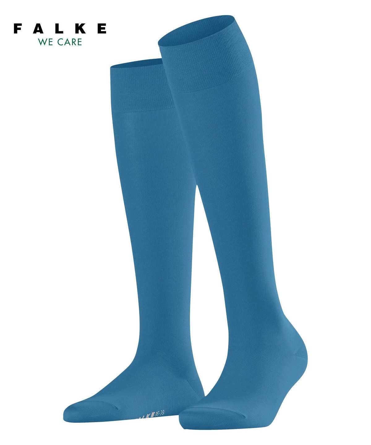 Skarpetki Falke Cotton Touch Knee-high Socks Damskie Niebieskie | YPATRO-350