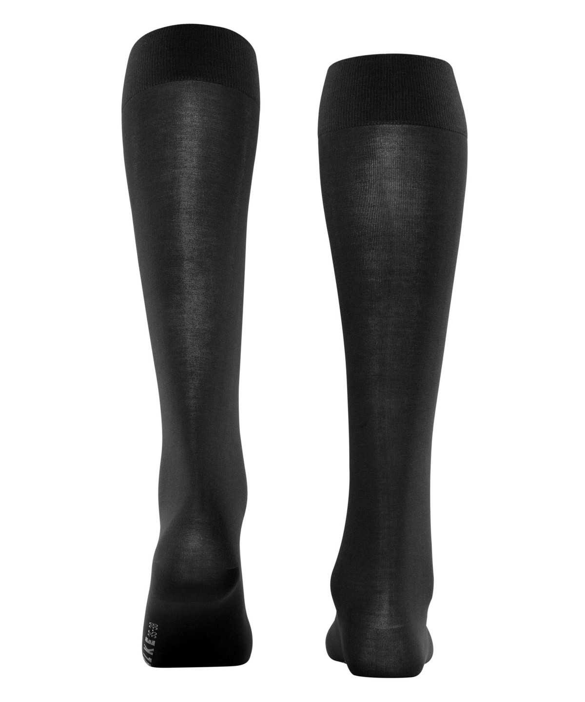 Skarpetki Falke Cotton Touch Knee-high Socks Damskie Czarne | DATOJL-061