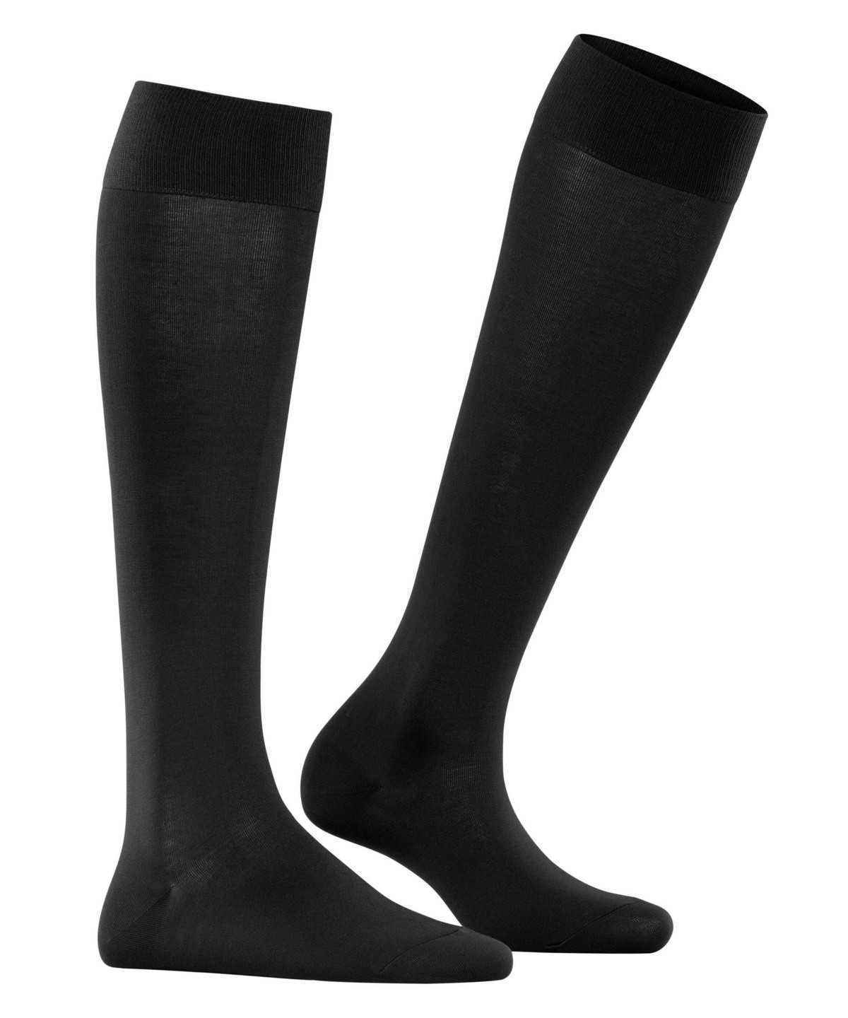 Skarpetki Falke Cotton Touch Knee-high Socks Damskie Czarne | DATOJL-061