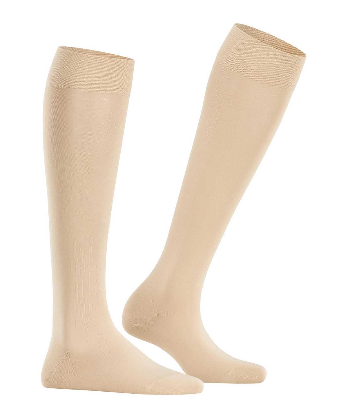 Skarpetki Falke Cotton Touch Knee-high Socks Damskie Beżowe | YKBDHV-053