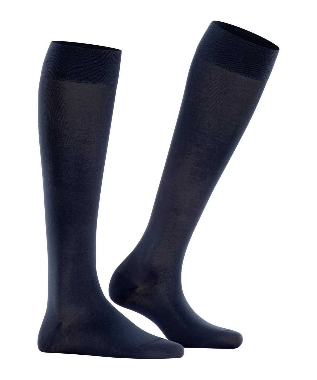 Skarpetki Falke Cotton Touch Knee-high Socks Damskie Niebieskie | PXJYBH-207