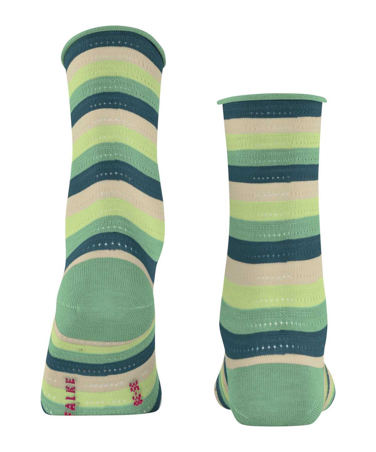 Skarpetki Falke Dopamine Stripe Socks Damskie Zielone | EUTCQB-429