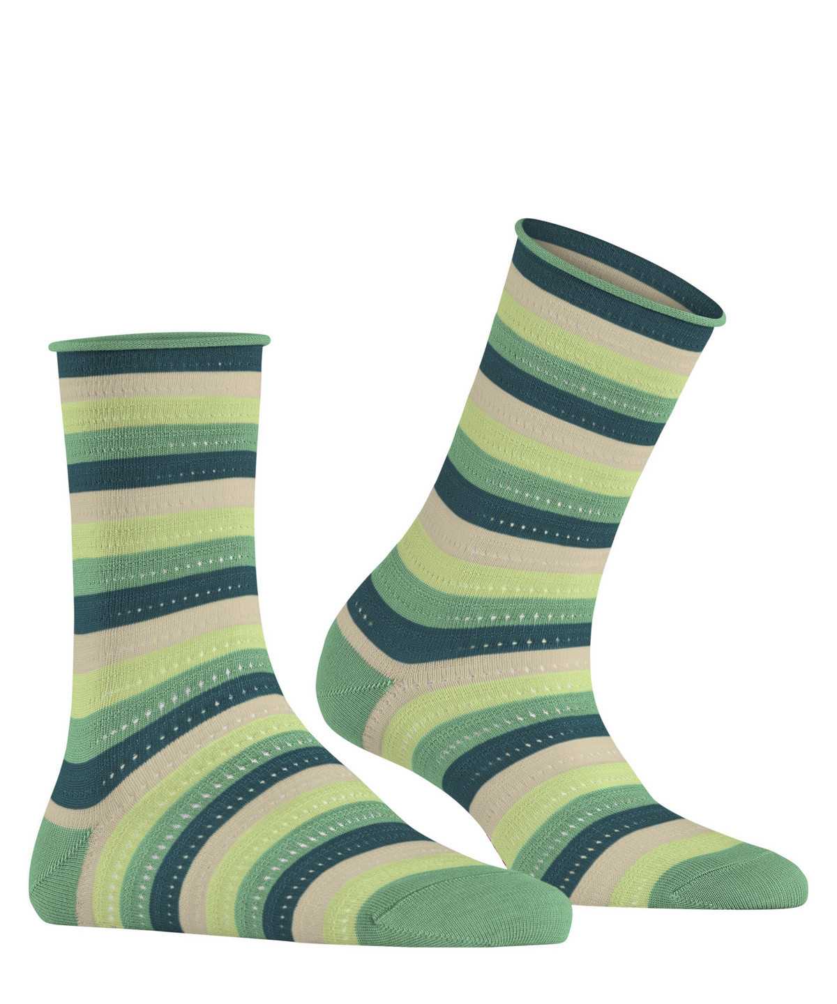 Skarpetki Falke Dopamine Stripe Socks Damskie Zielone | EUTCQB-429