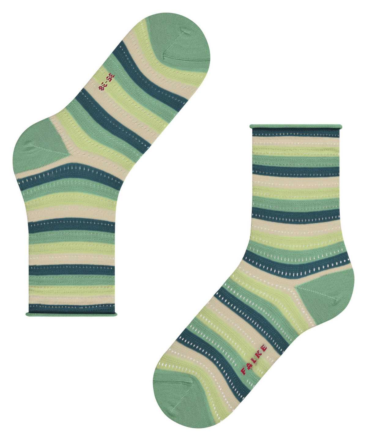 Skarpetki Falke Dopamine Stripe Socks Damskie Zielone | EUTCQB-429