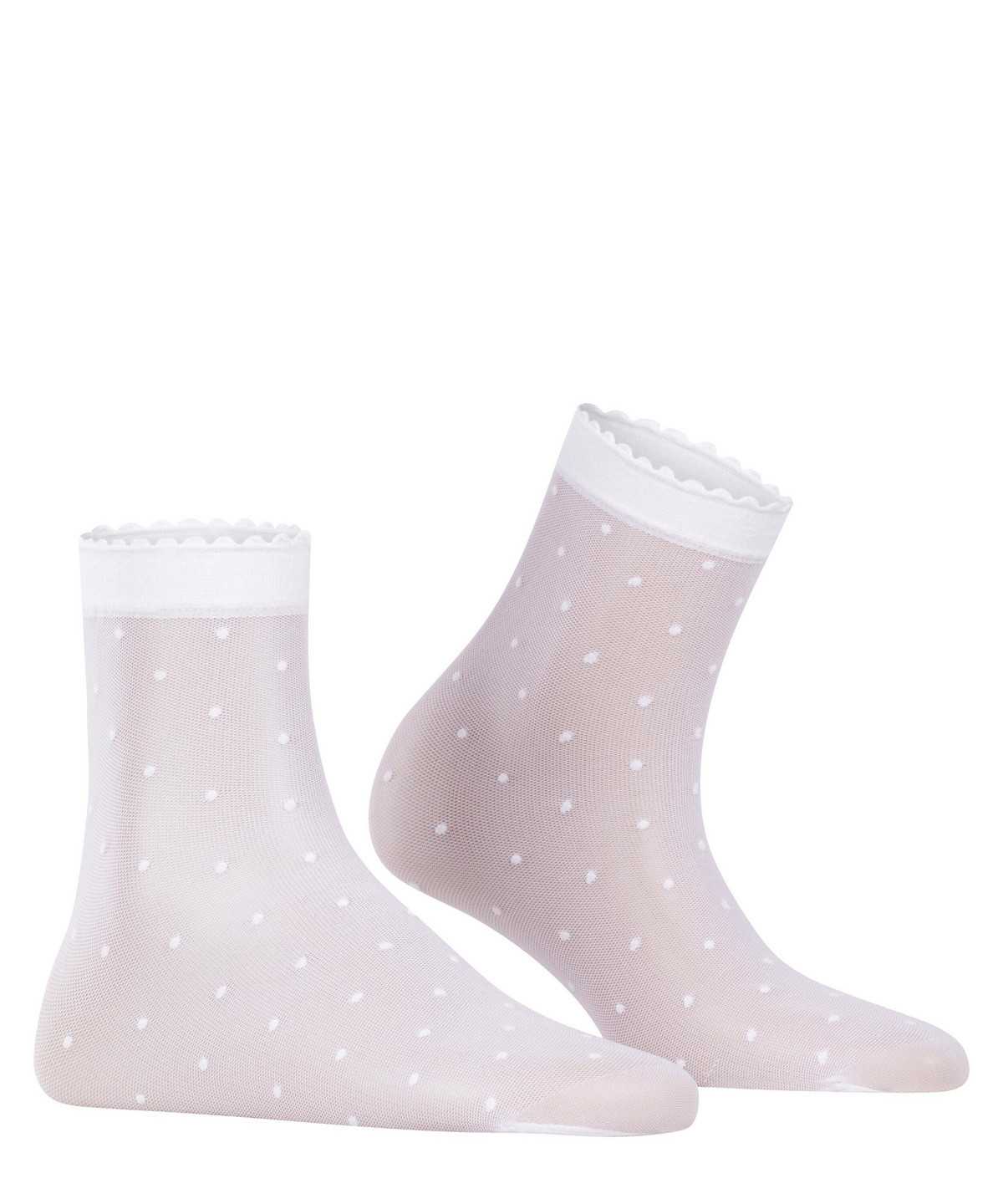 Skarpetki Falke Dot 15 DEN Ankle socks Damskie Białe | YSPLDV-324