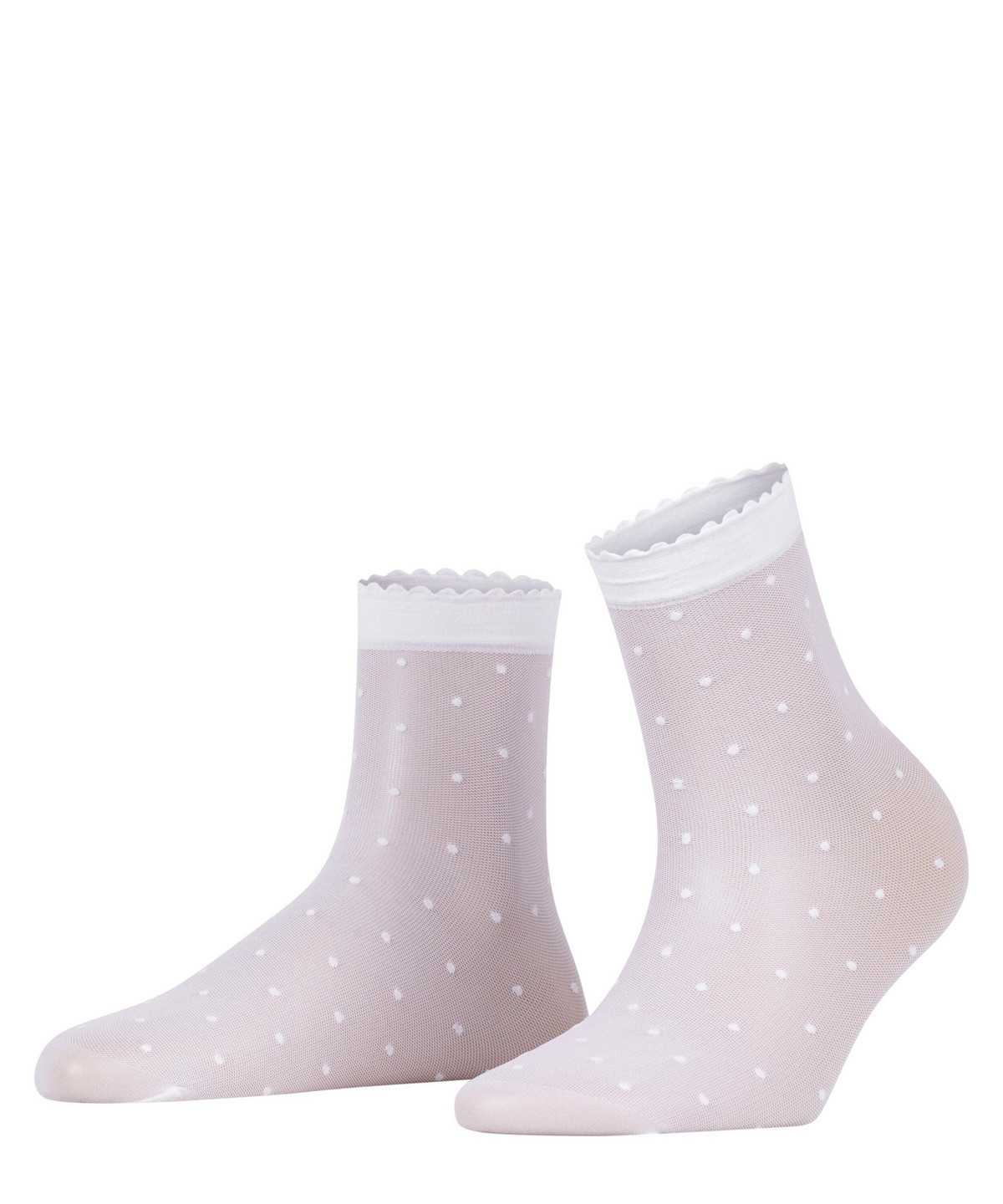 Skarpetki Falke Dot 15 DEN Ankle socks Damskie Białe | YSPLDV-324