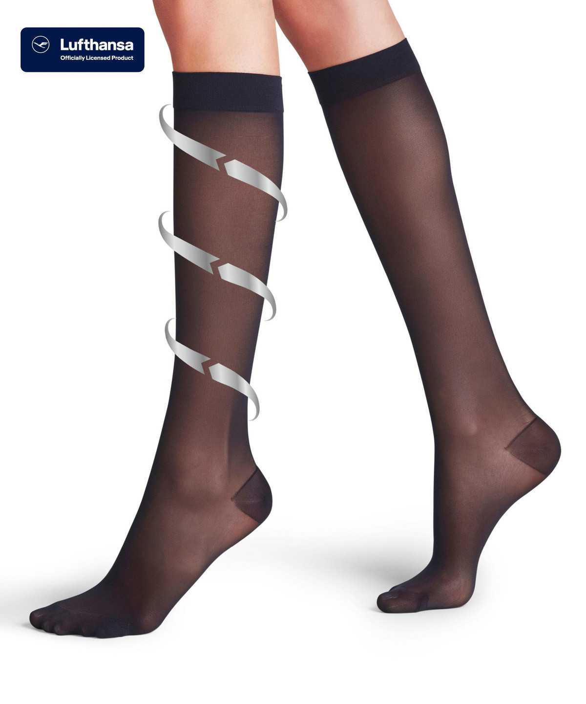 Skarpetki Falke Energize 30 DEN Knee-high Socks Damskie Niebieskie | GPCLDM-217