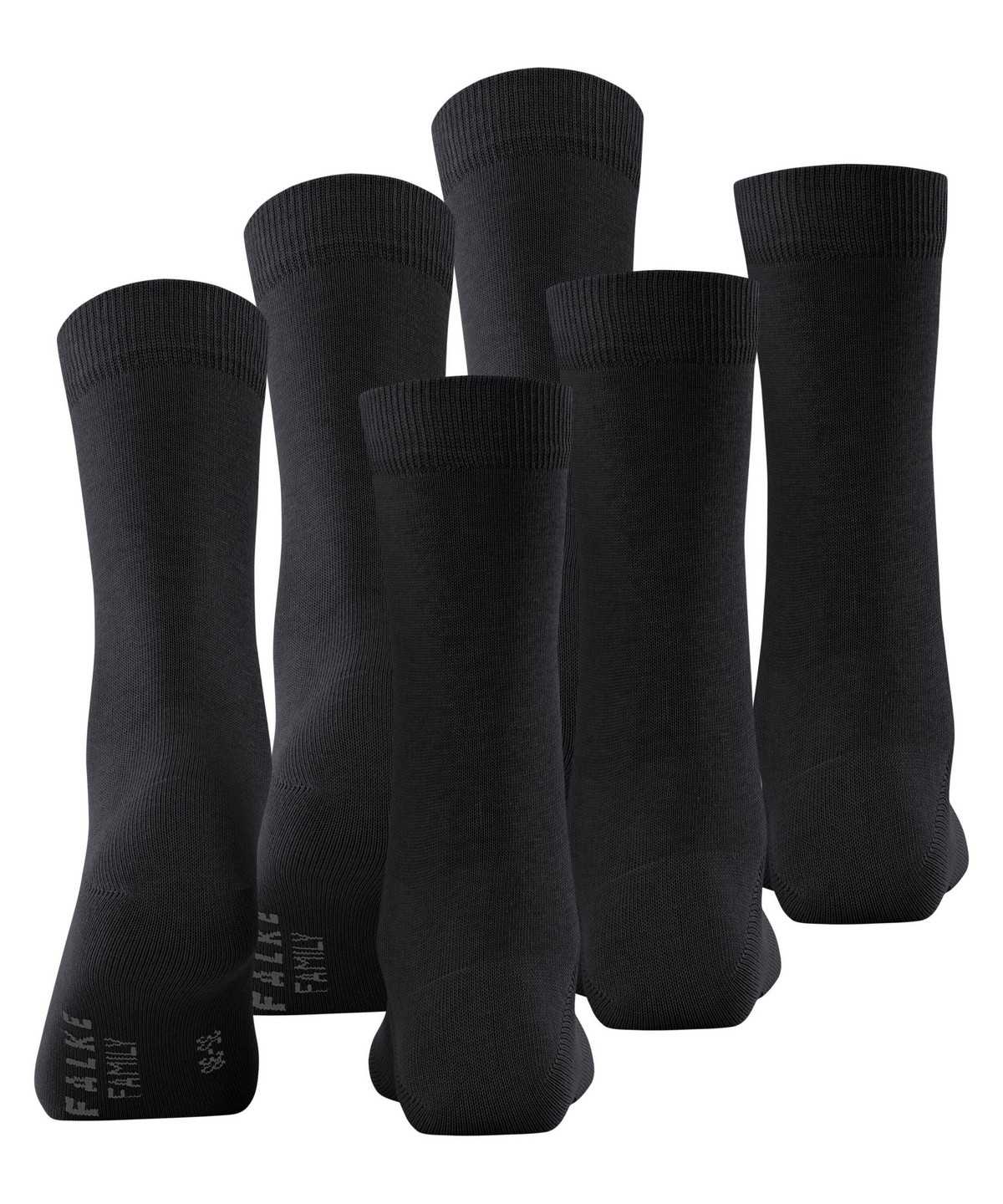 Skarpetki Falke Family 3-Pack Socks Damskie Czarne | XKNTAV-718