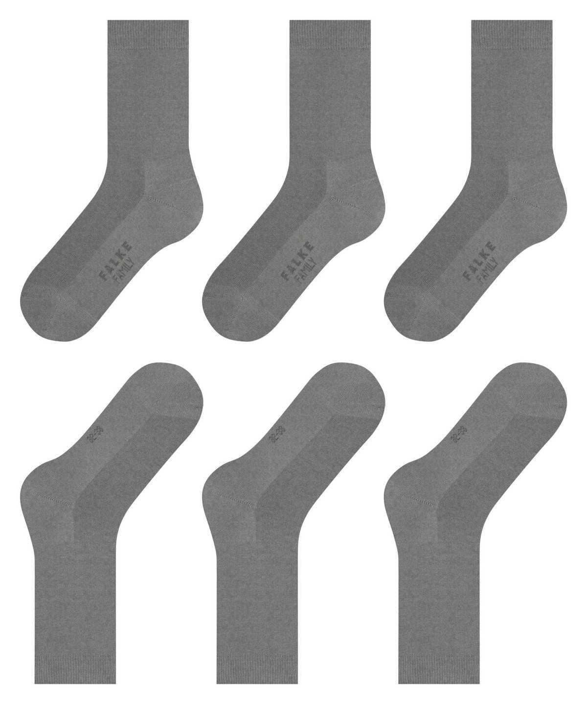 Skarpetki Falke Family 3-Pack Socks Damskie Szare | QRGSWX-813