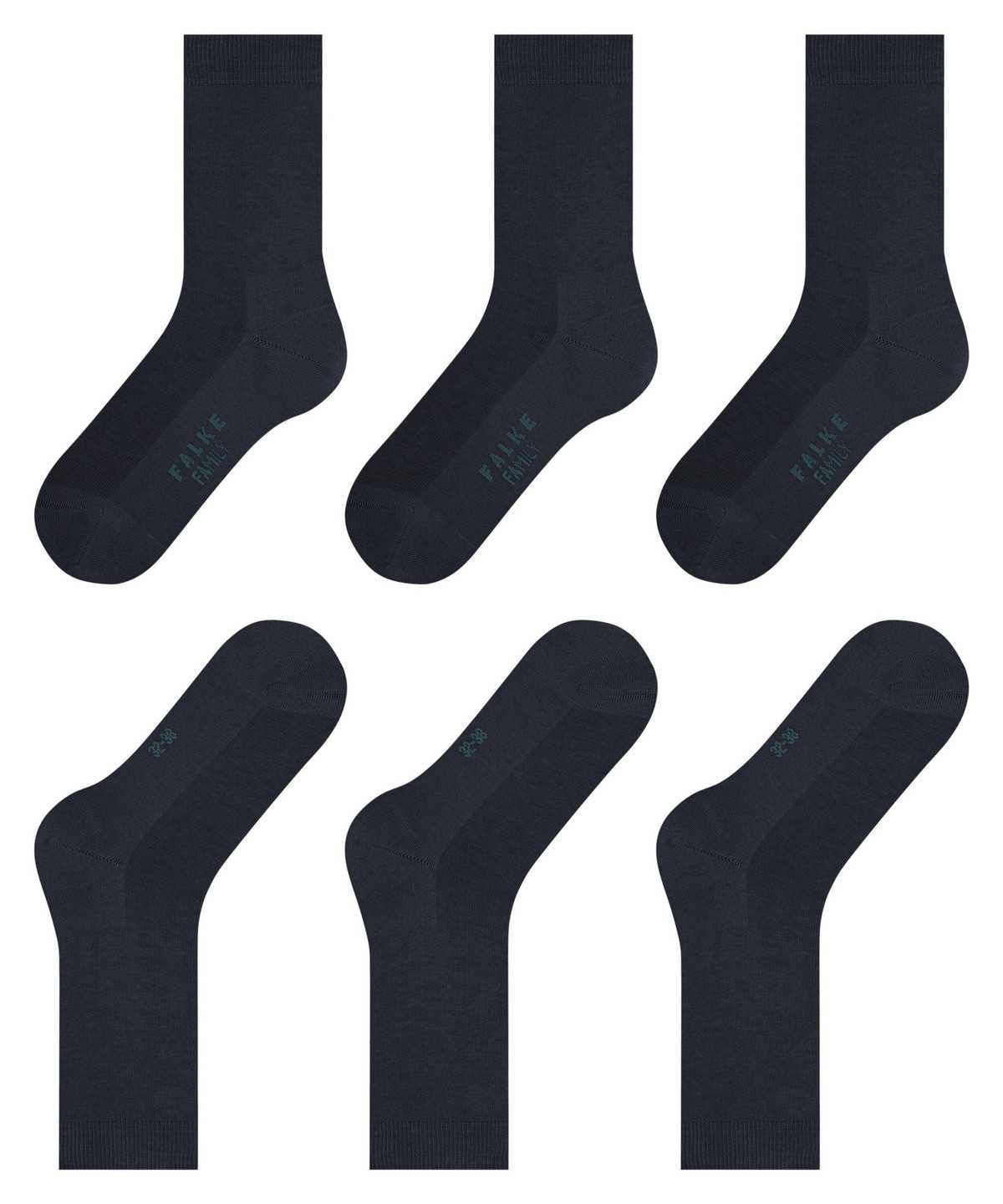 Skarpetki Falke Family 3-Pack Socks Damskie Niebieskie | QJRKPU-629