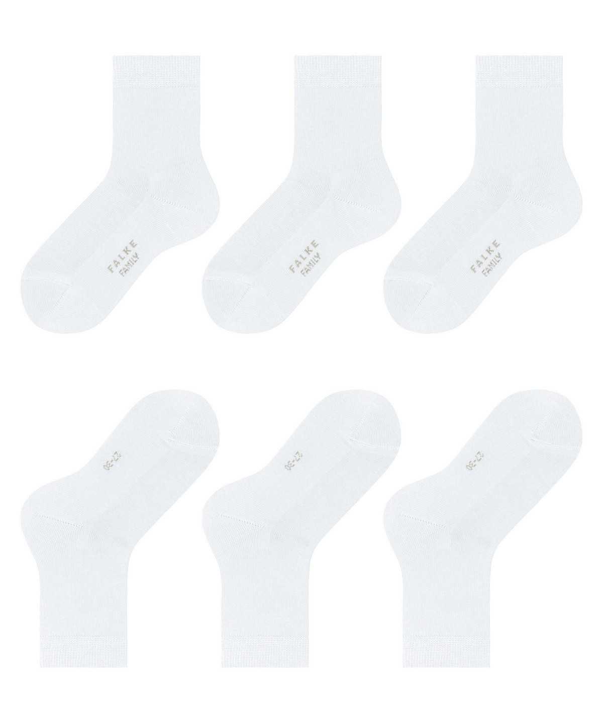 Skarpetki Falke Family 3-Pack Socks Dziecięce Białe | DMFBPG-081