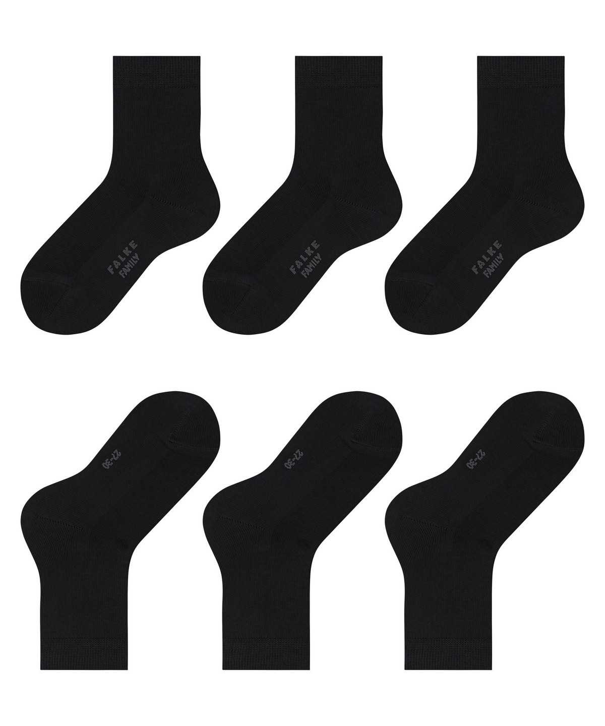 Skarpetki Falke Family 3-Pack Socks Dziecięce Czarne | AKDTEI-704