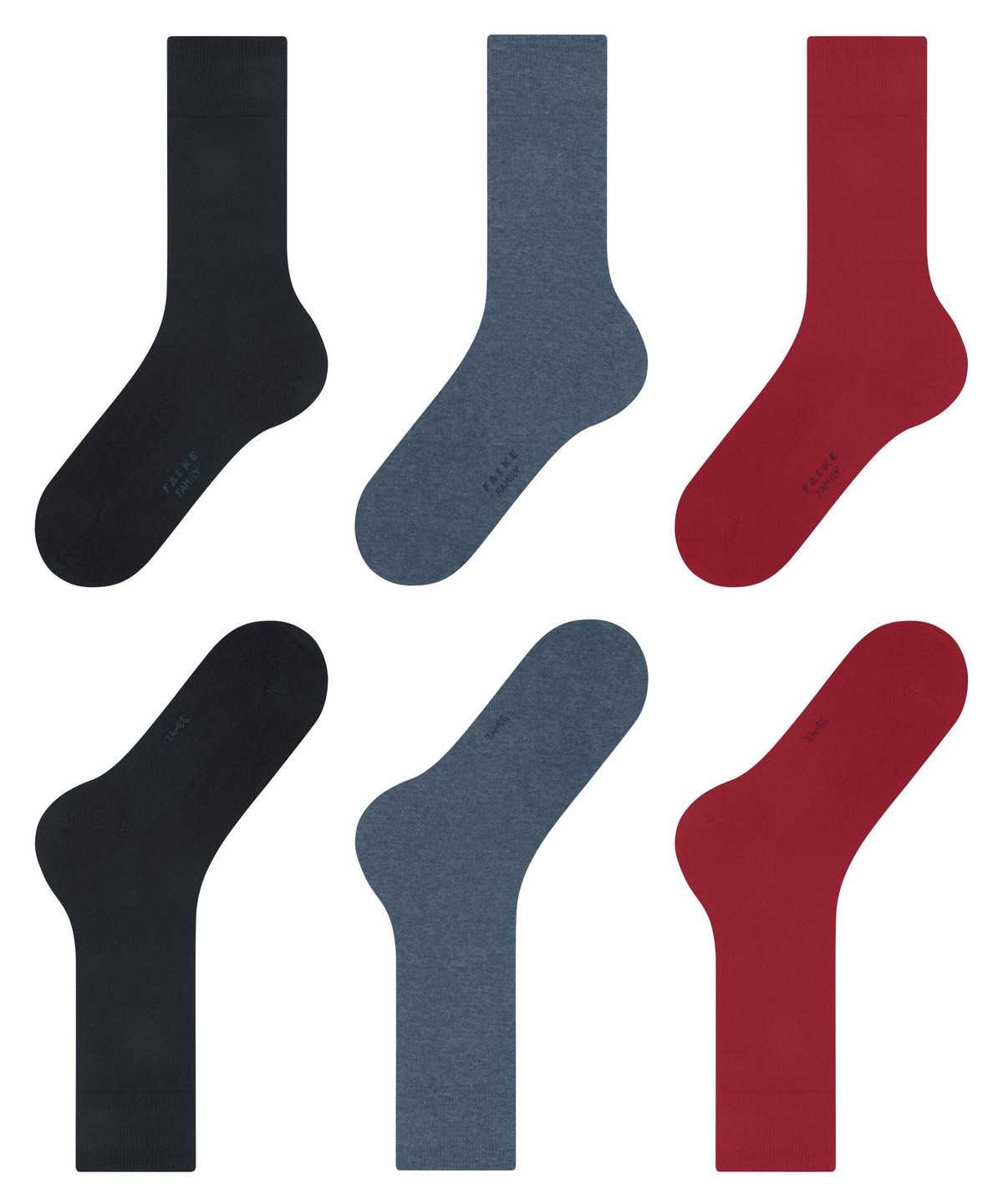 Skarpetki Falke Family 3-Pack Socks Męskie Multicolored | FGDQTP-206