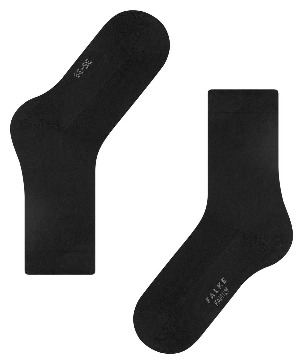 Skarpetki Falke Family Socks Damskie Czarne | JVBAOC-436