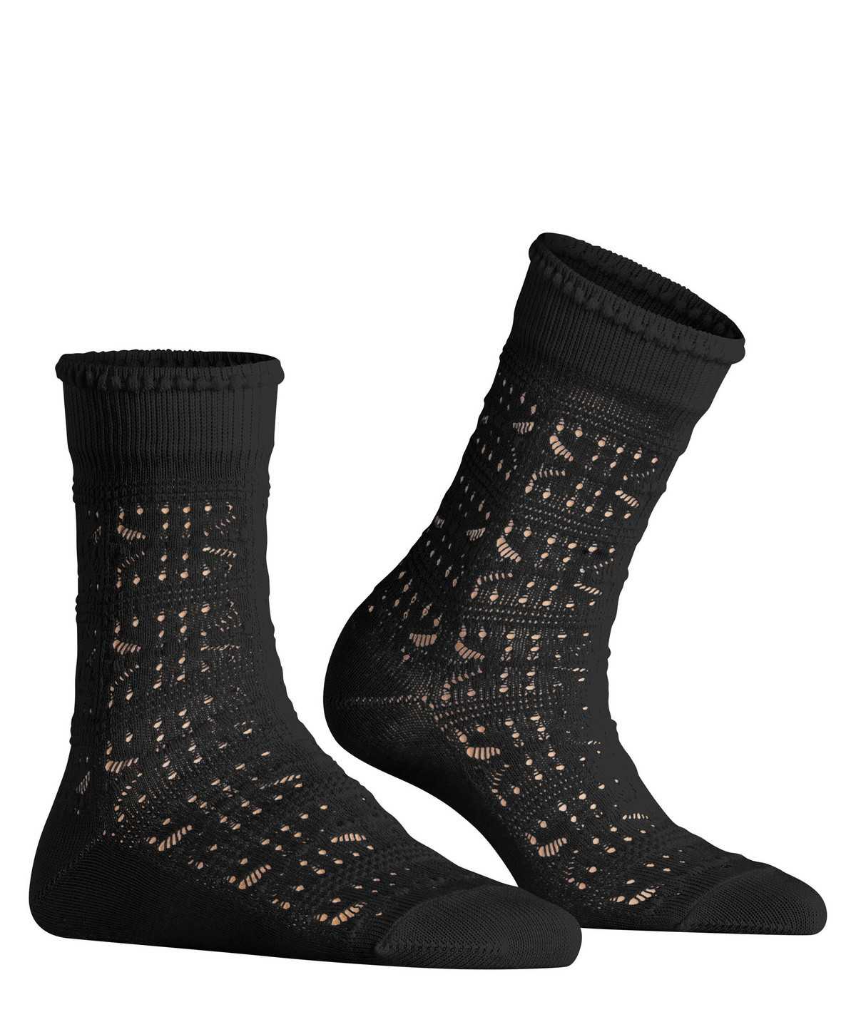 Skarpetki Falke Granny Square Socks Damskie Czarne | VXTYOK-124