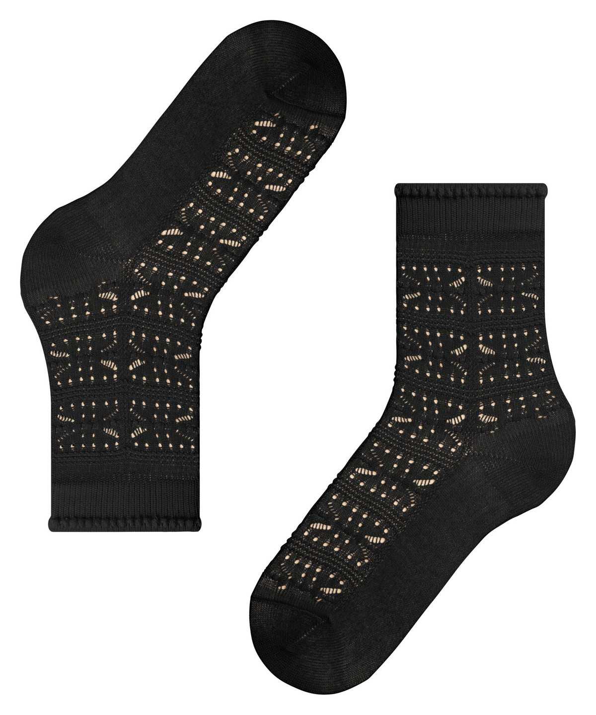 Skarpetki Falke Granny Square Socks Damskie Czarne | VXTYOK-124