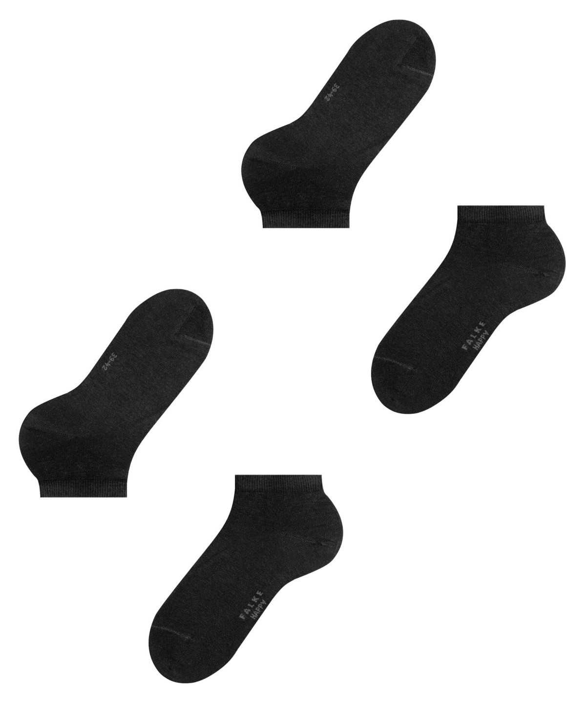 Skarpetki Falke Happy 2-Pack Sneaker socks Męskie Czarne | EDJQAT-473