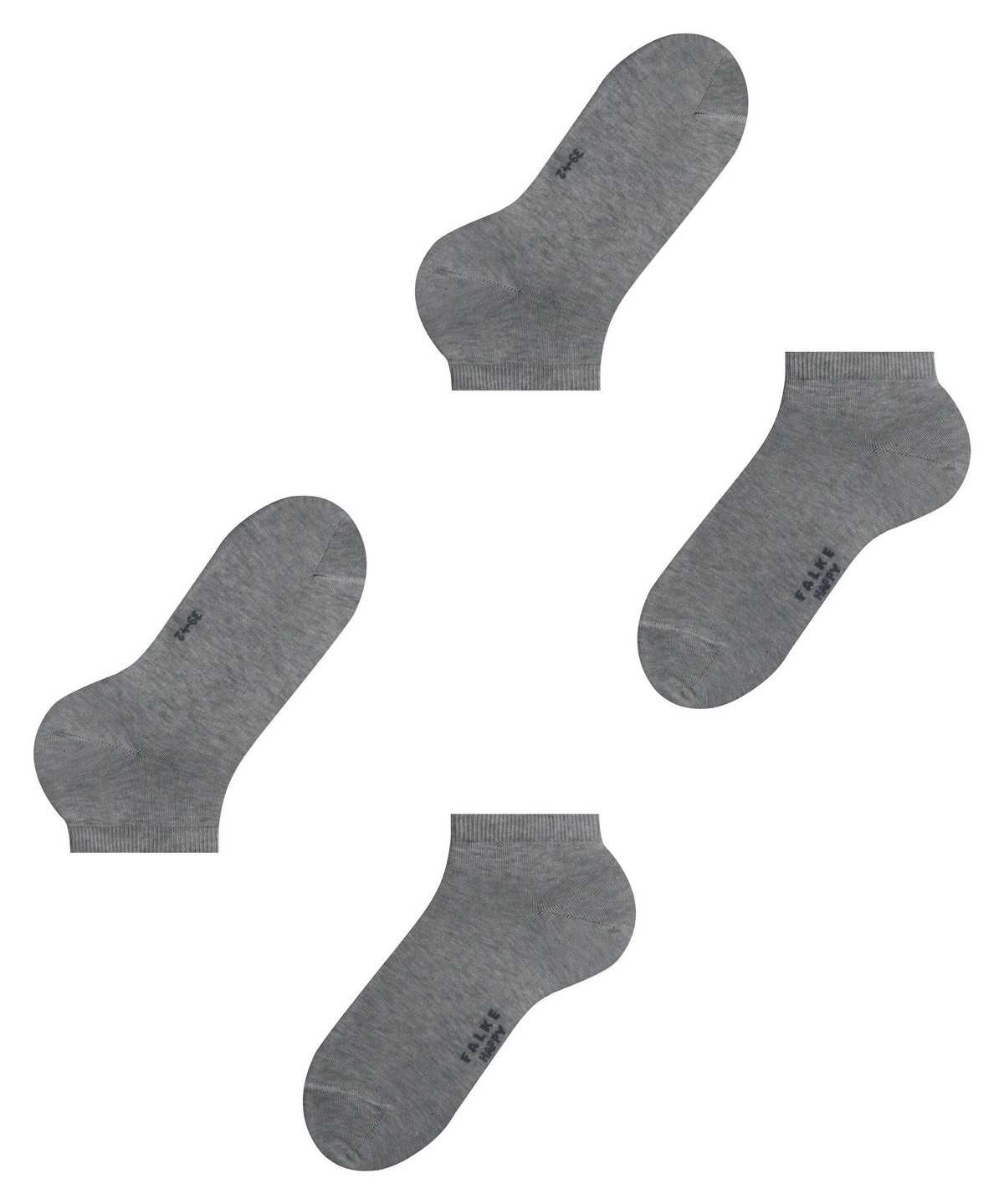 Skarpetki Falke Happy 2-Pack Sneaker socks Męskie Szare | TEJNIA-240