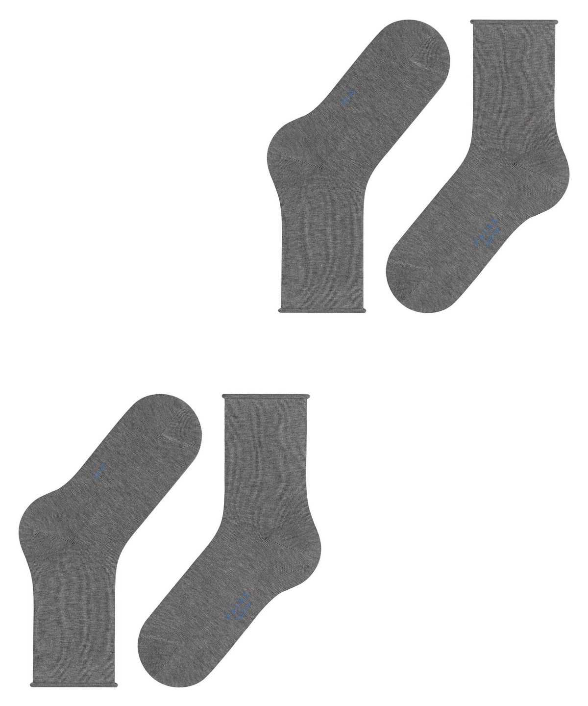 Skarpetki Falke Happy 2-Pack Socks Damskie Szare | MYJLWF-109